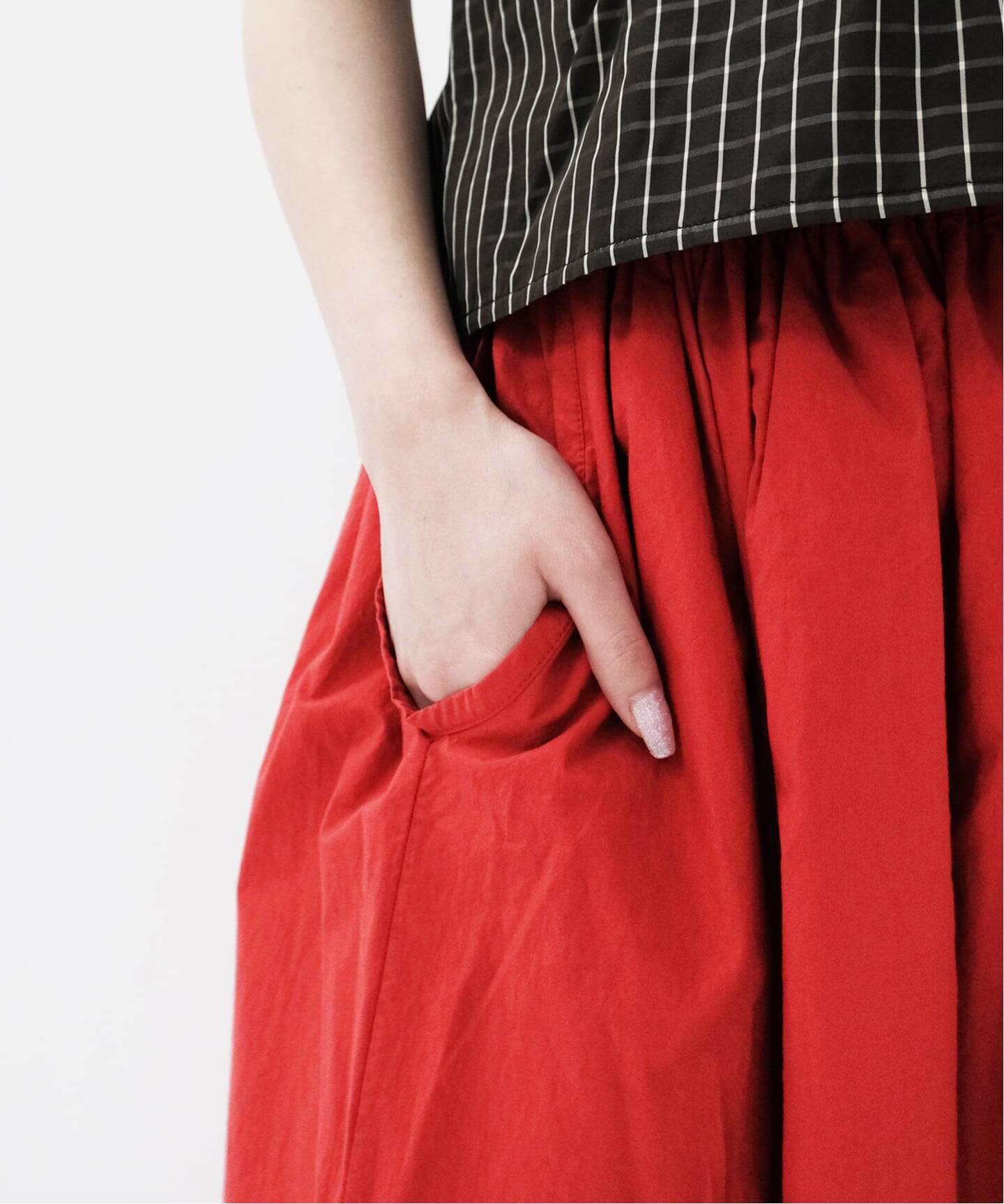 TRANS WORK セットコーデ ブレザー スカート 9号 赤 red ELEPH エレフ WIDE POCKET スカート EL.C09.01.50.06（ロング・マキシ