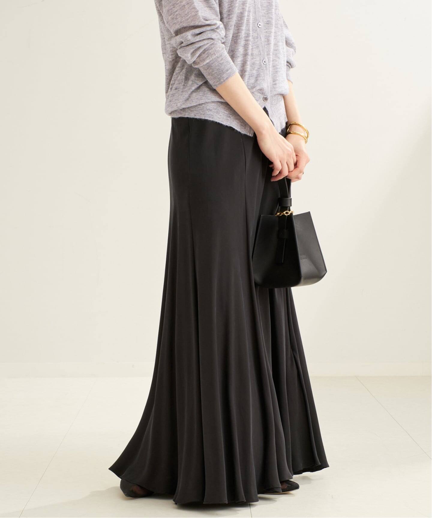 【新品未使用】Plage　Washable Fibril ロングスカート クロ 追加予約》Washable Fibril ロングスカート 5（ロング・マキシ丈