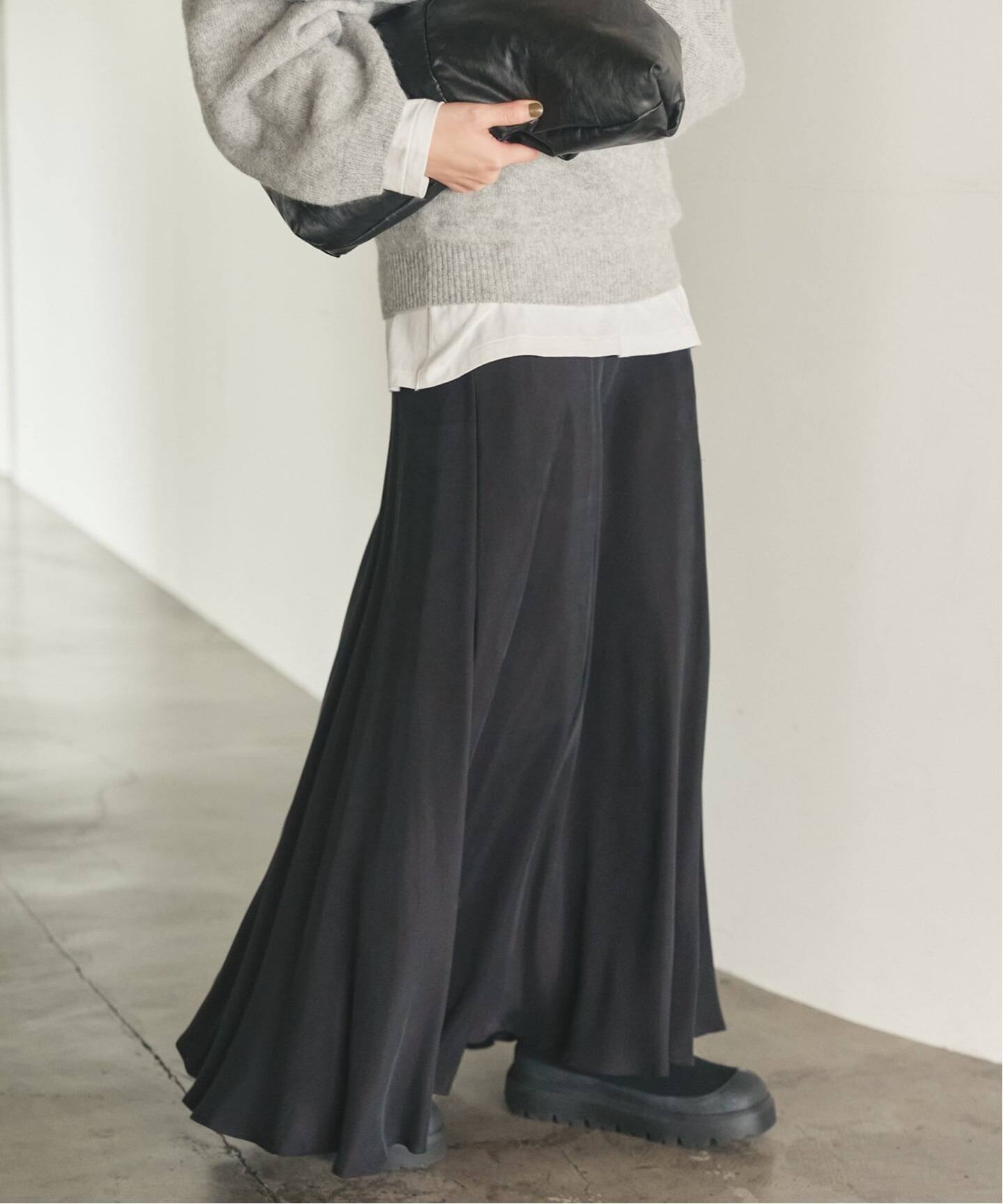 追加》Washable Fibril ロングスカート（ロング・マキシ丈スカート