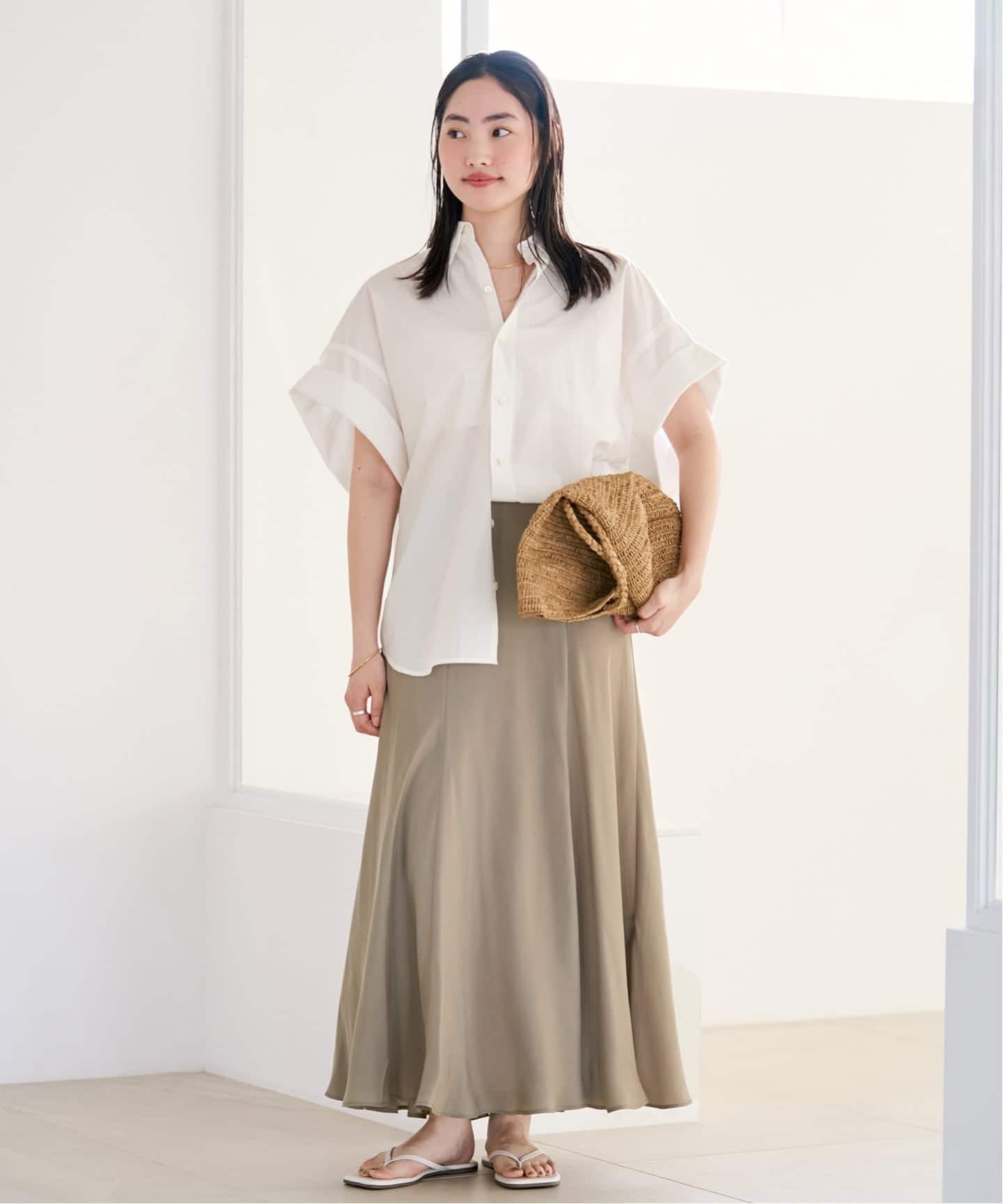 追加予約》Washable Fibril ロングスカート（ロング・マキシ丈スカート