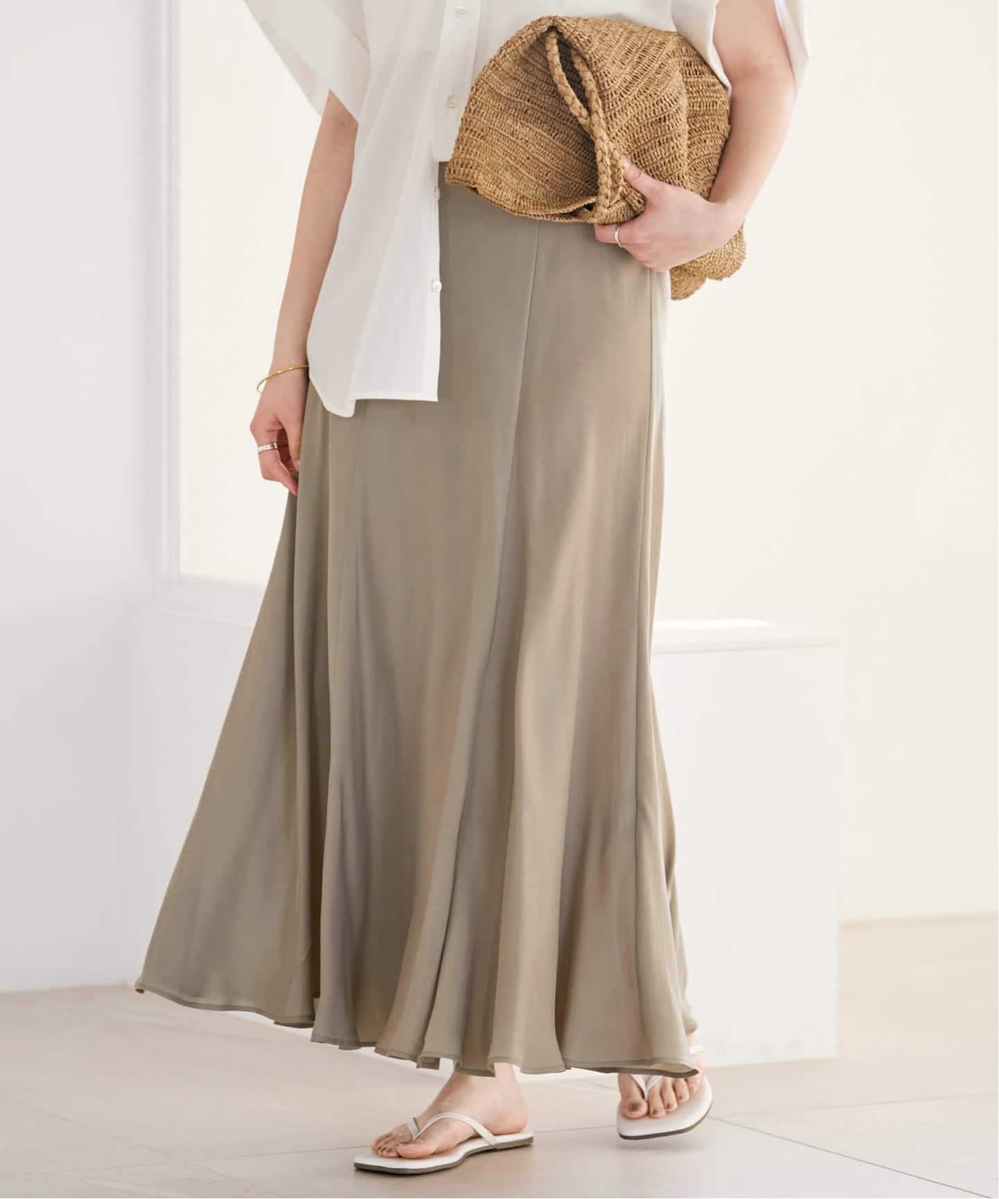 追加予約》Washable Fibril ロングスカート（ロング・マキシ丈スカート