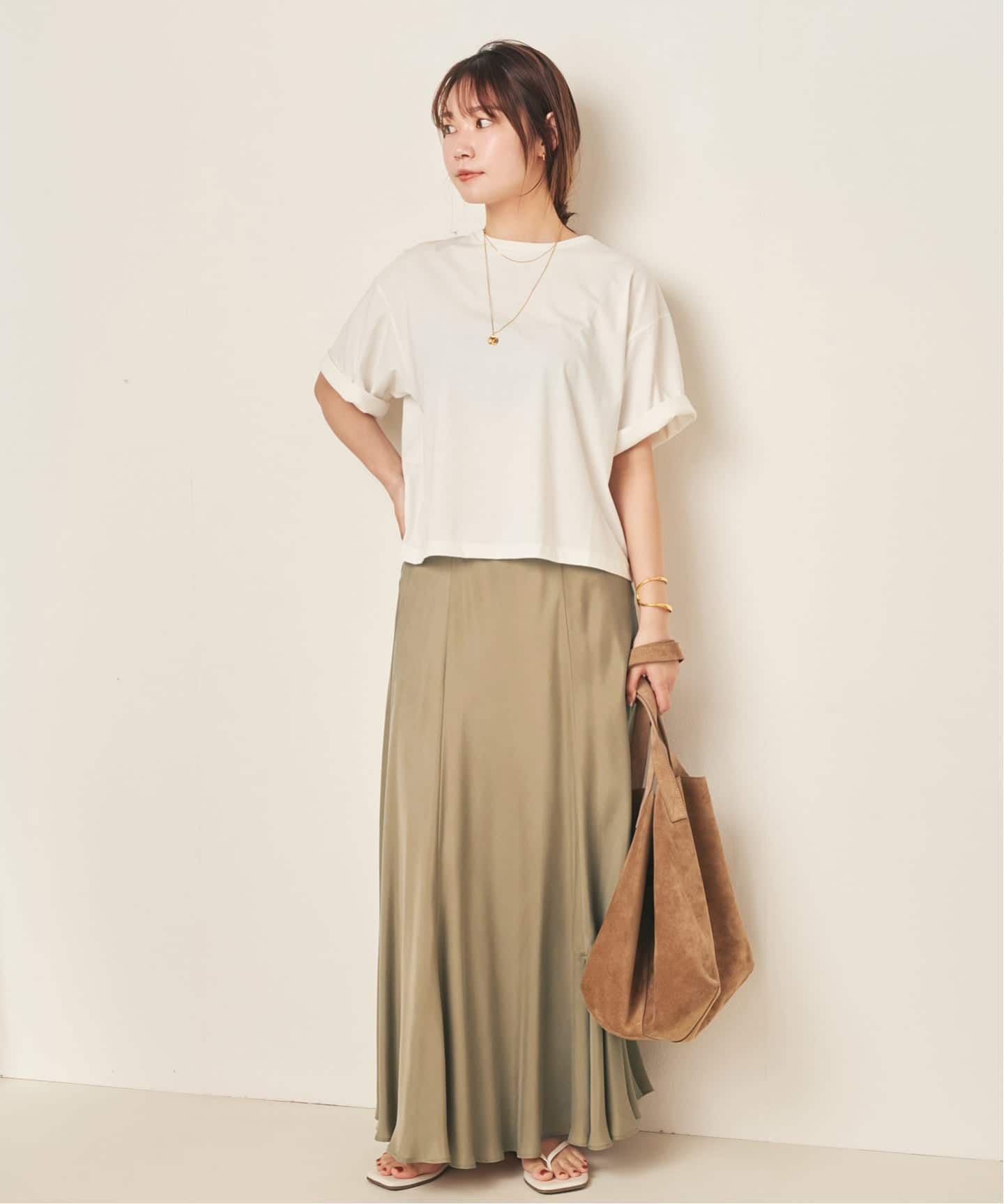 plage✴︎25SS✴︎Washable Fibril スカート34✴︎¥22000 追加》Washable Fibril Drape スカート（ロング・マキシ丈スカート