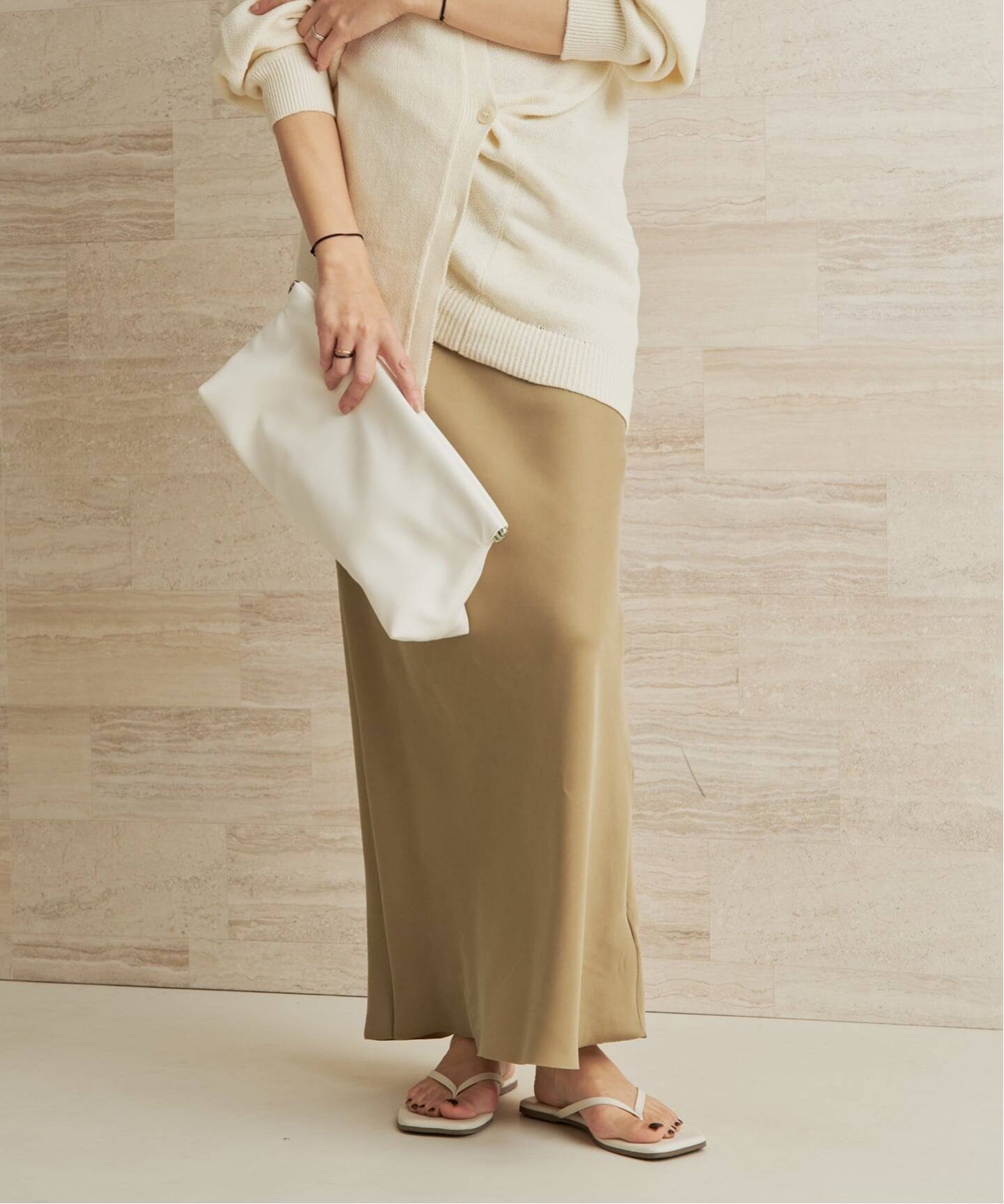 Plage / 新品・未使用 Fibril Nuance Skirt ベージュ plage（プラージュ） スカート 「追加」Washable Fibril ロング