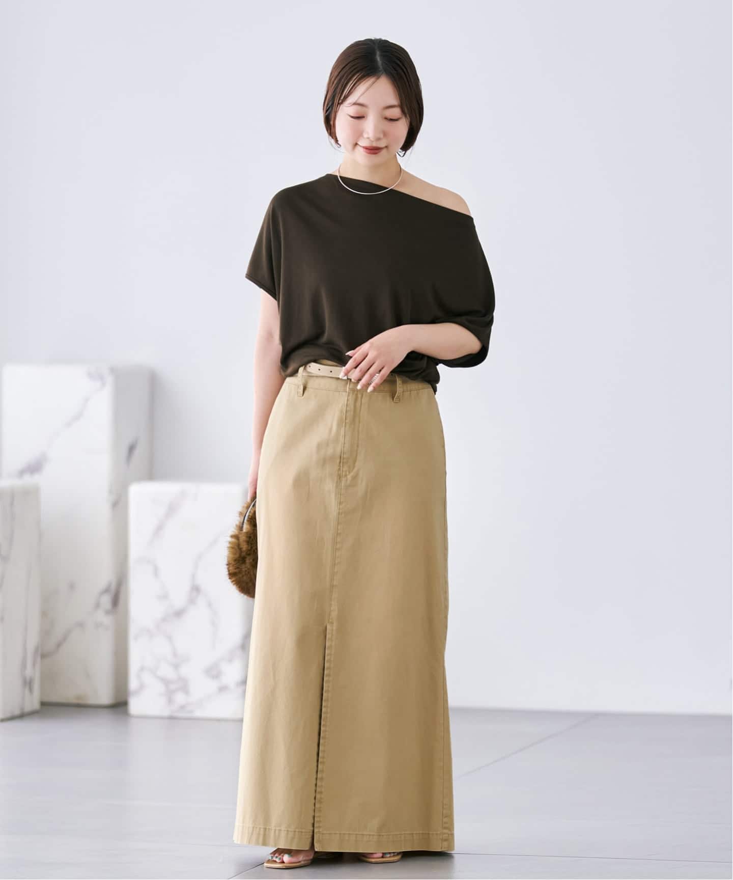 Wash chinos スカート（ロング・マキシ丈スカート）｜Plage