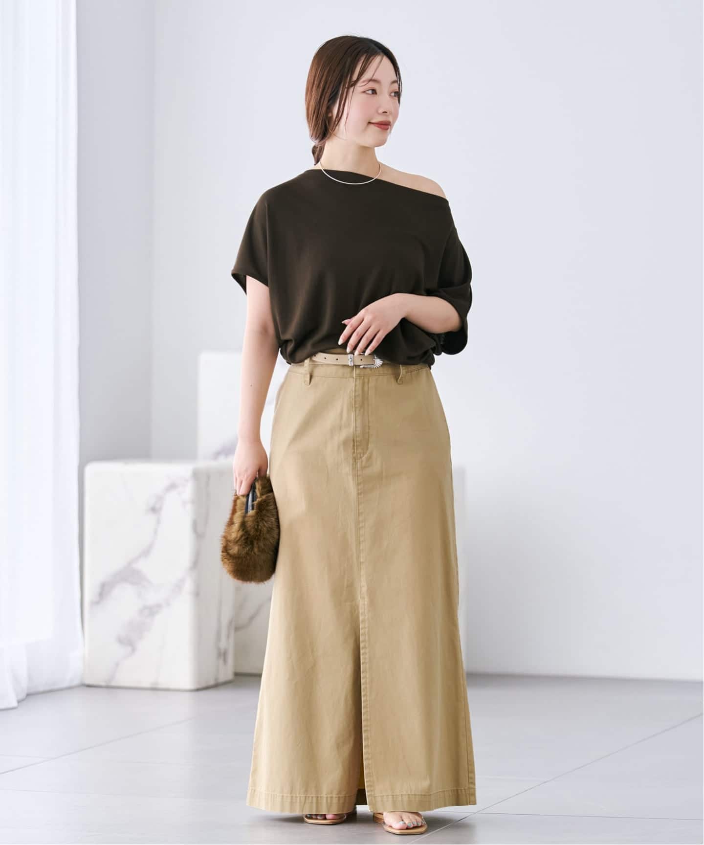 Wash chinos スカート（ロング・マキシ丈スカート）｜Plage