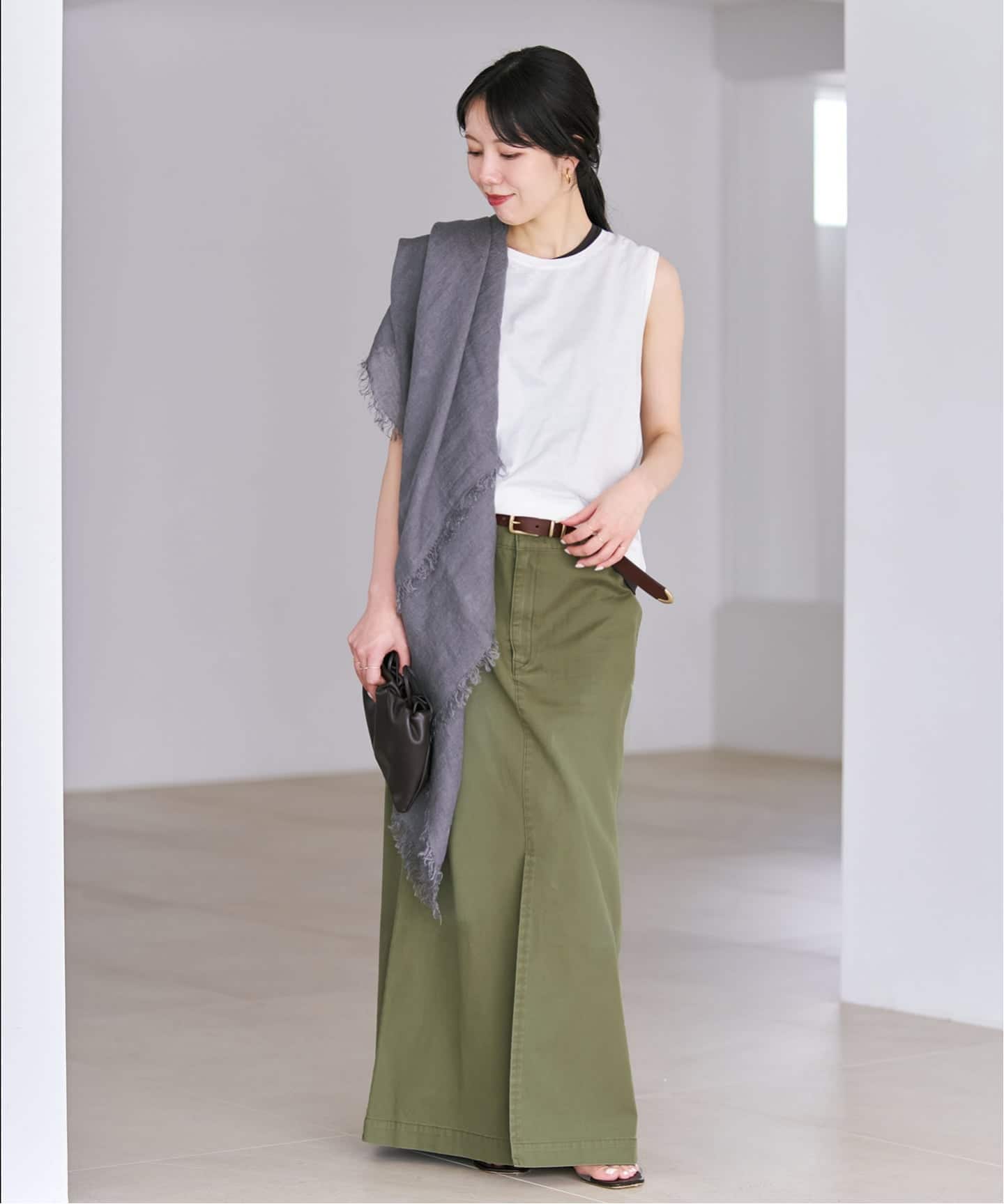 Wash chinos スカート（ロング・マキシ丈スカート）｜Plage