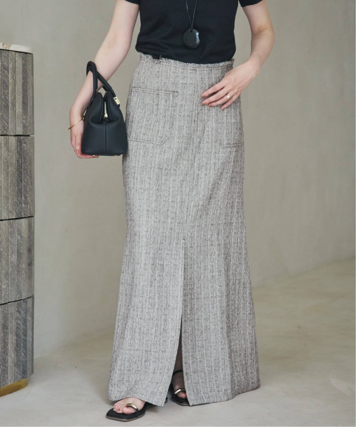 Light tweed スカート（ロング・マキシ丈スカート）｜Plage