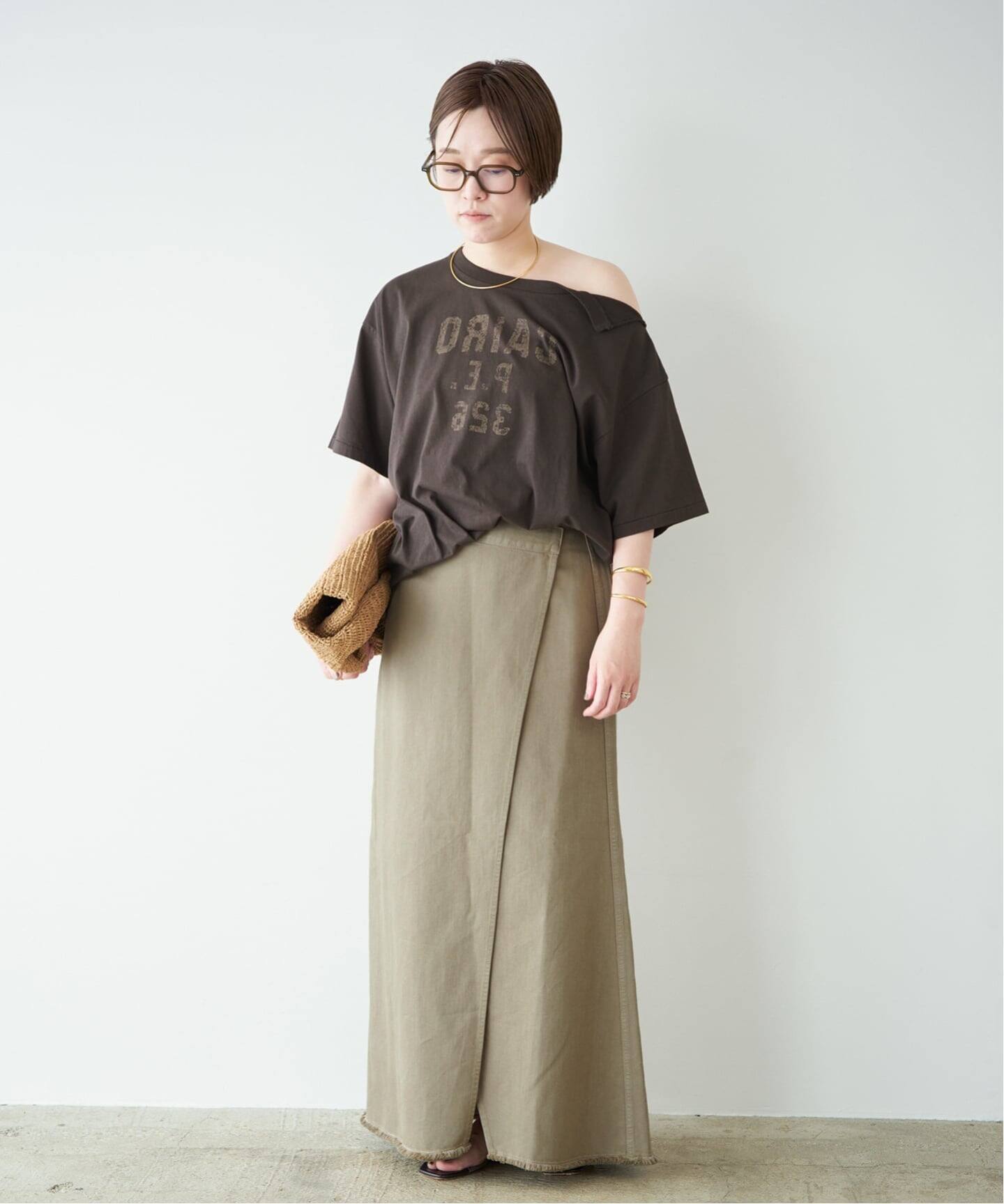 新品タグ付　プラージュ　スリットリネン　ロングスカート　ベージュ　 ぺチコート付 Garment dye long スカート（ロング・マキシ丈スカート）｜Plage