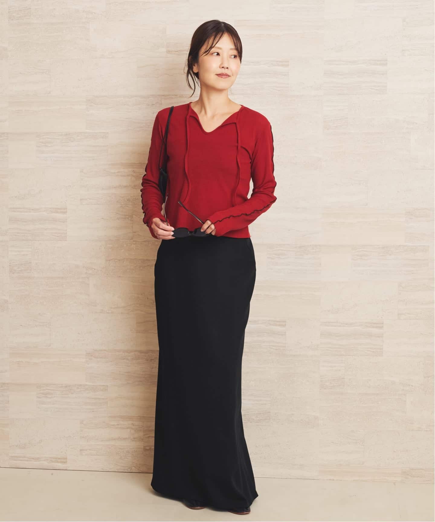 予約》Stretch back flare スカート（ロング・マキシ丈スカート