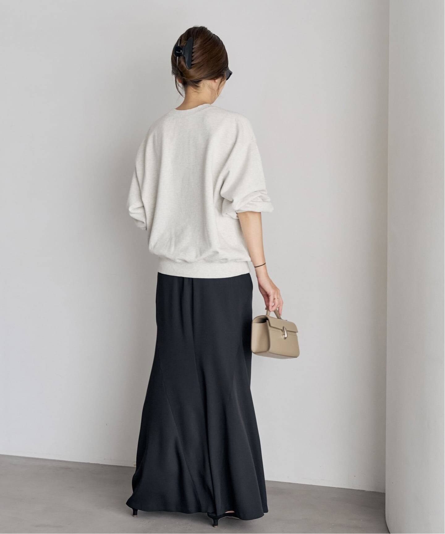 予約》Stretch back flare スカート（ロング・マキシ丈スカート