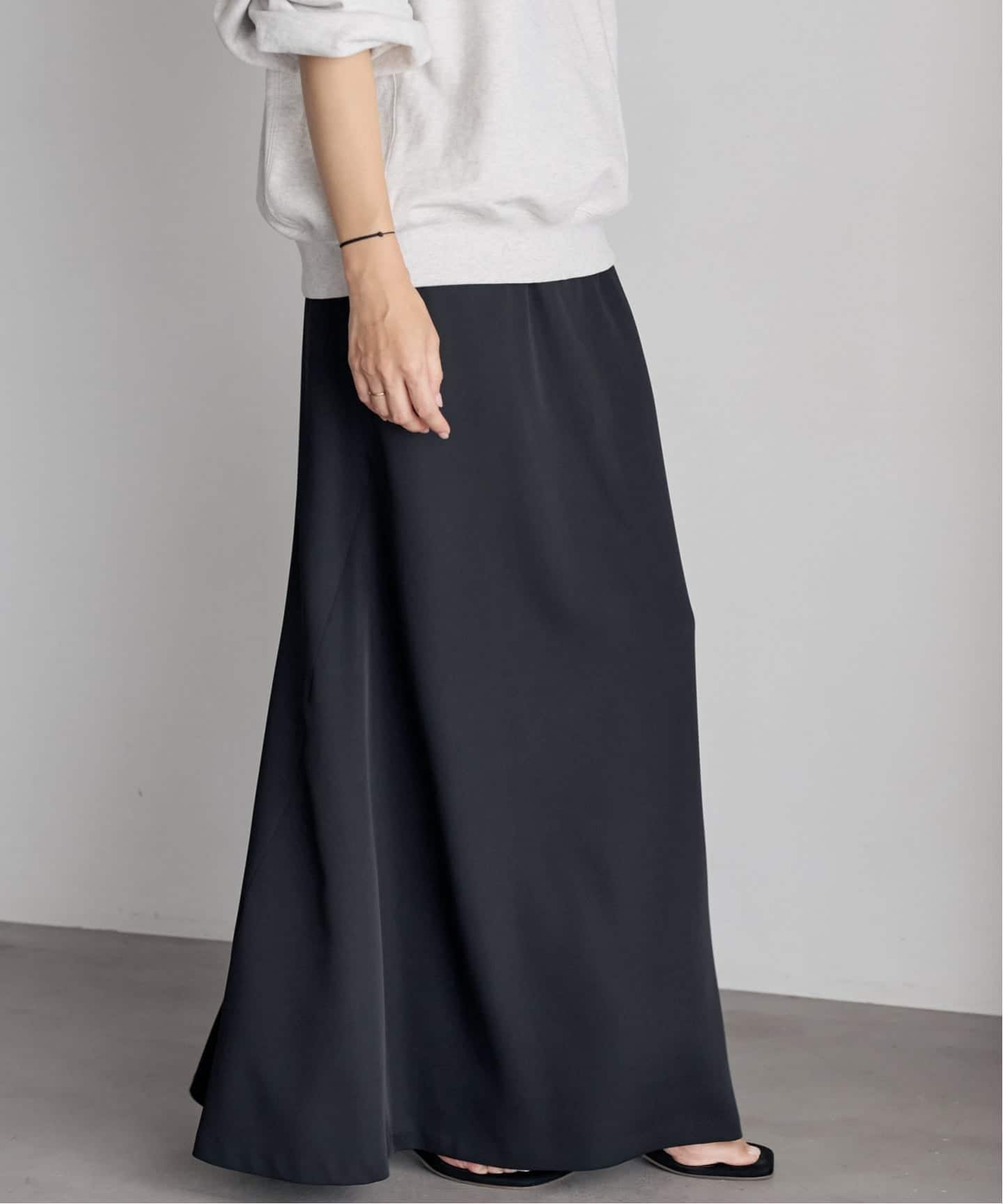 予約》Stretch back flare スカート（ロング・マキシ丈スカート