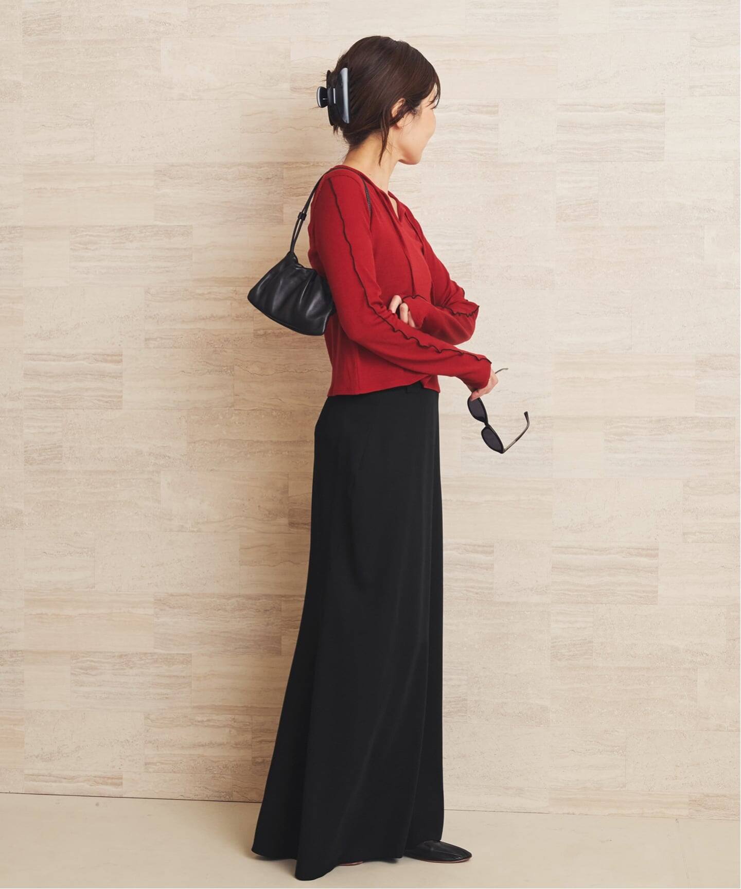 予約》Stretch back flare スカート（ロング・マキシ丈スカート