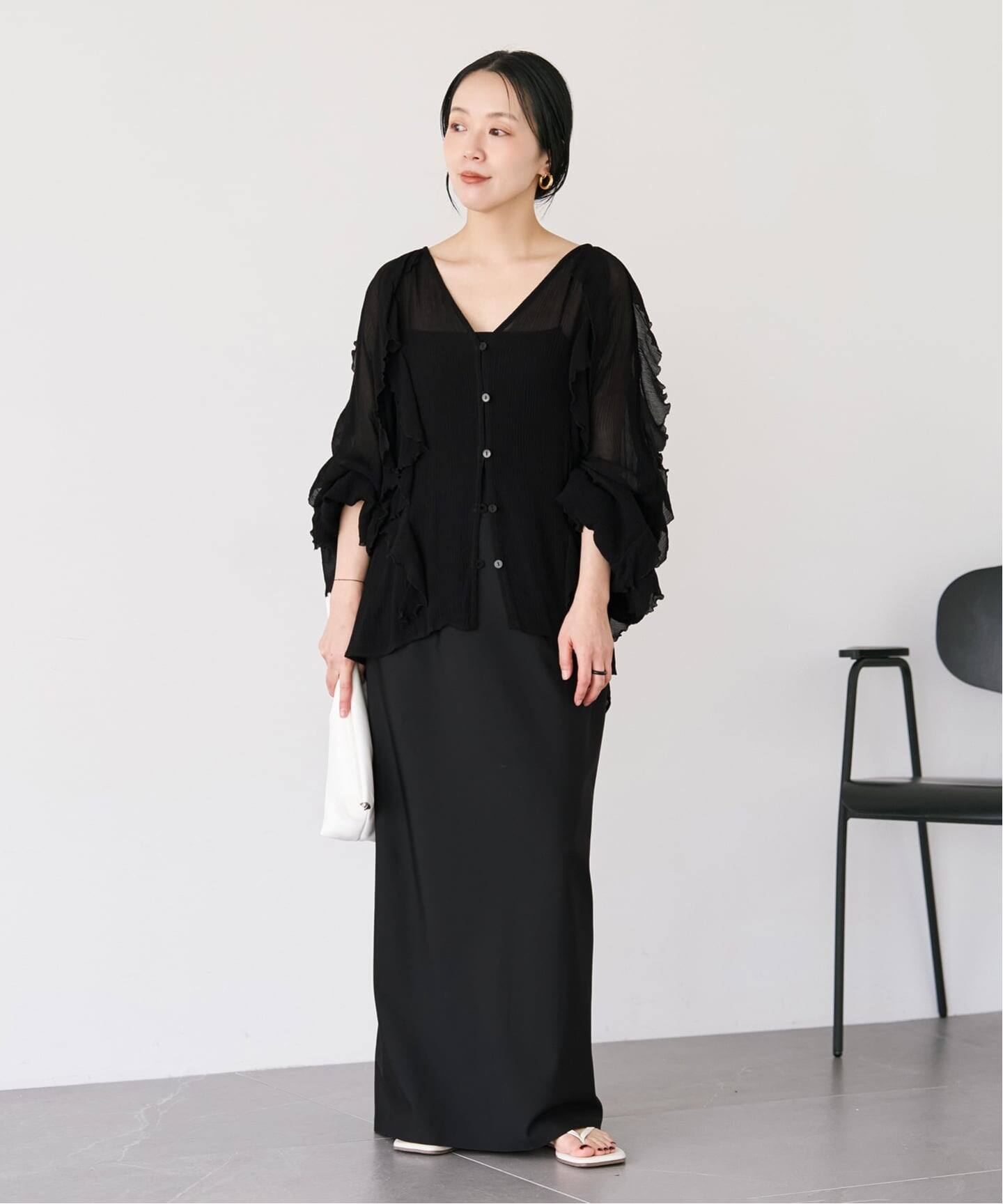 【美品・未使用】R’IAM ダイバータイトスカート　plage 黒　38 追加》R'IAM ダイバータイトスカート（ロング・マキシ丈スカート