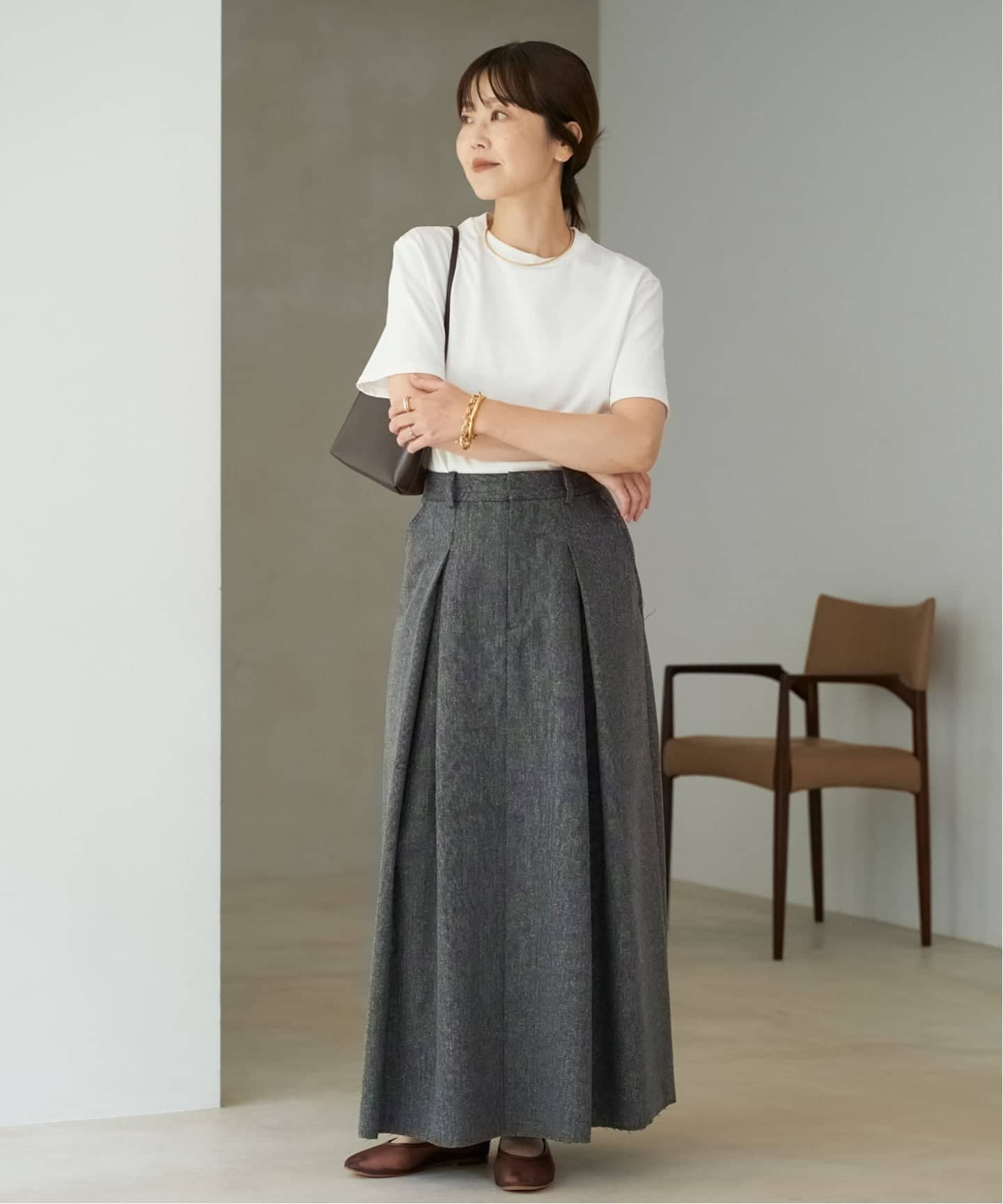プラージュ　R’IAM TWEEDボンディング スカート　34 追加予約》R'IAM TWEEDボンディング スカート（ロング・マキシ丈