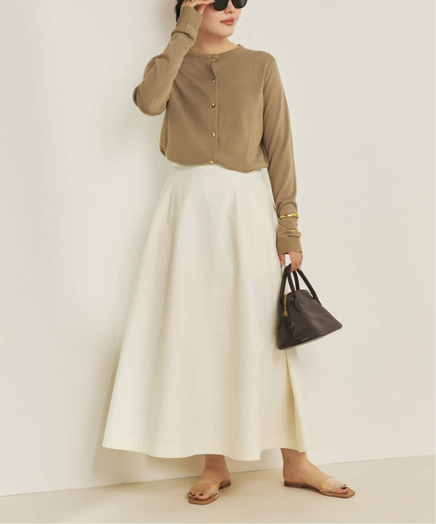 plage MY_unique fit スカート MY_silk satin スカート（ロング・マキシ丈スカート）｜Plage
