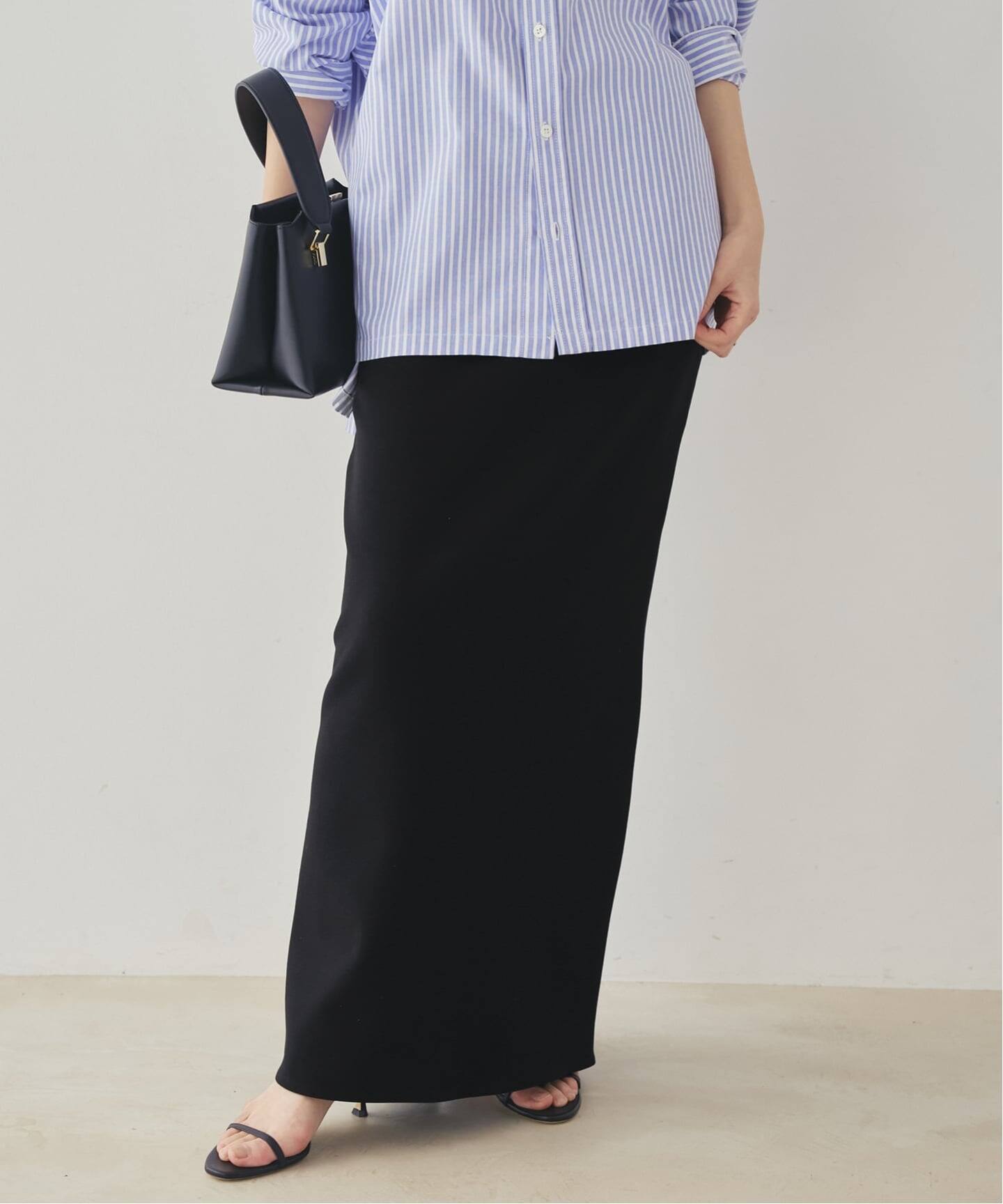 Plage air jersey tightスカート　36 ブラック air jersey tight スカート（ロング・マキシ丈スカート）｜Plage