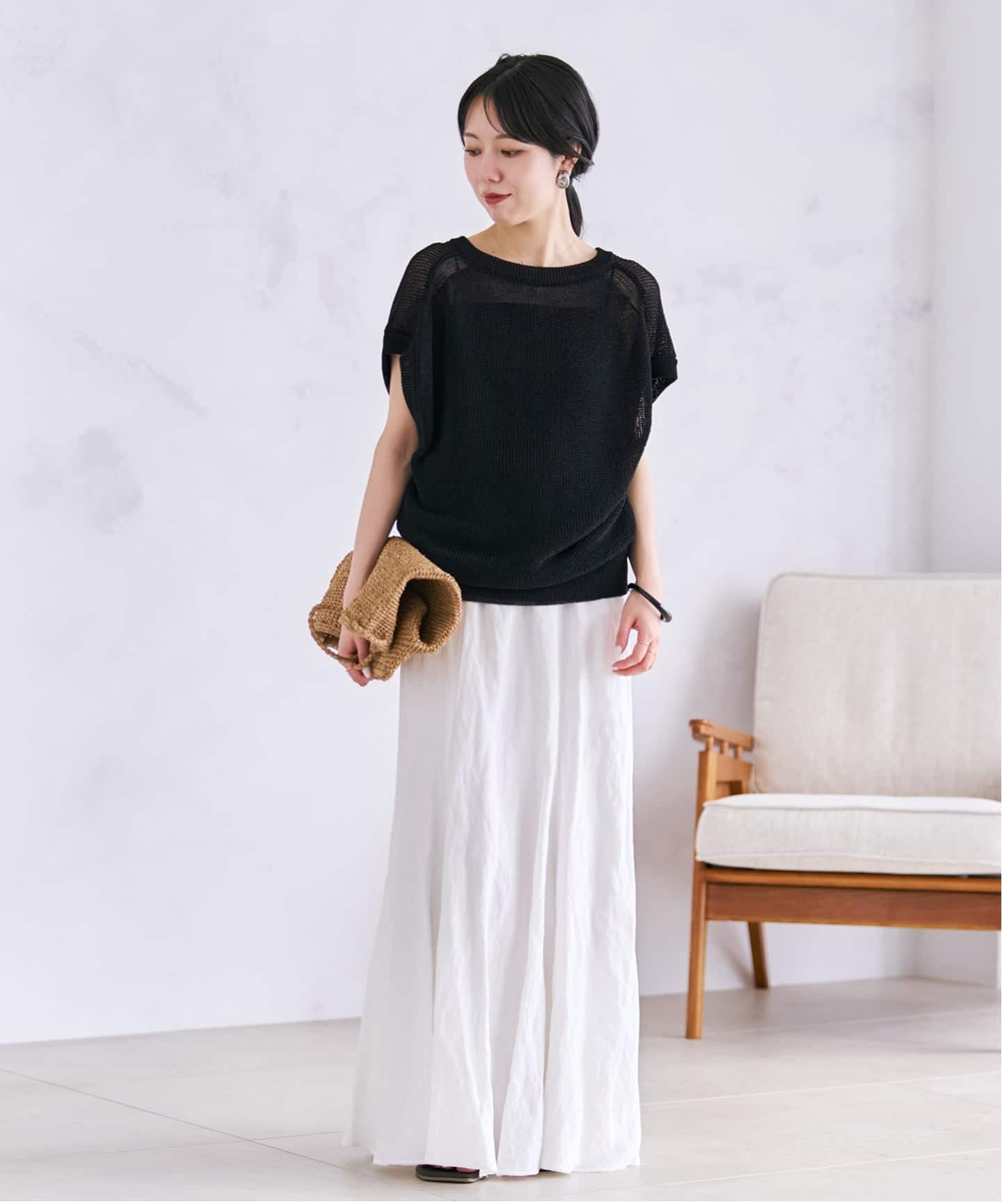 Plage glace flare スカート ホワイト サイズ38 追加予約》glace flare スカート 2（ロング・マキシ丈スカート