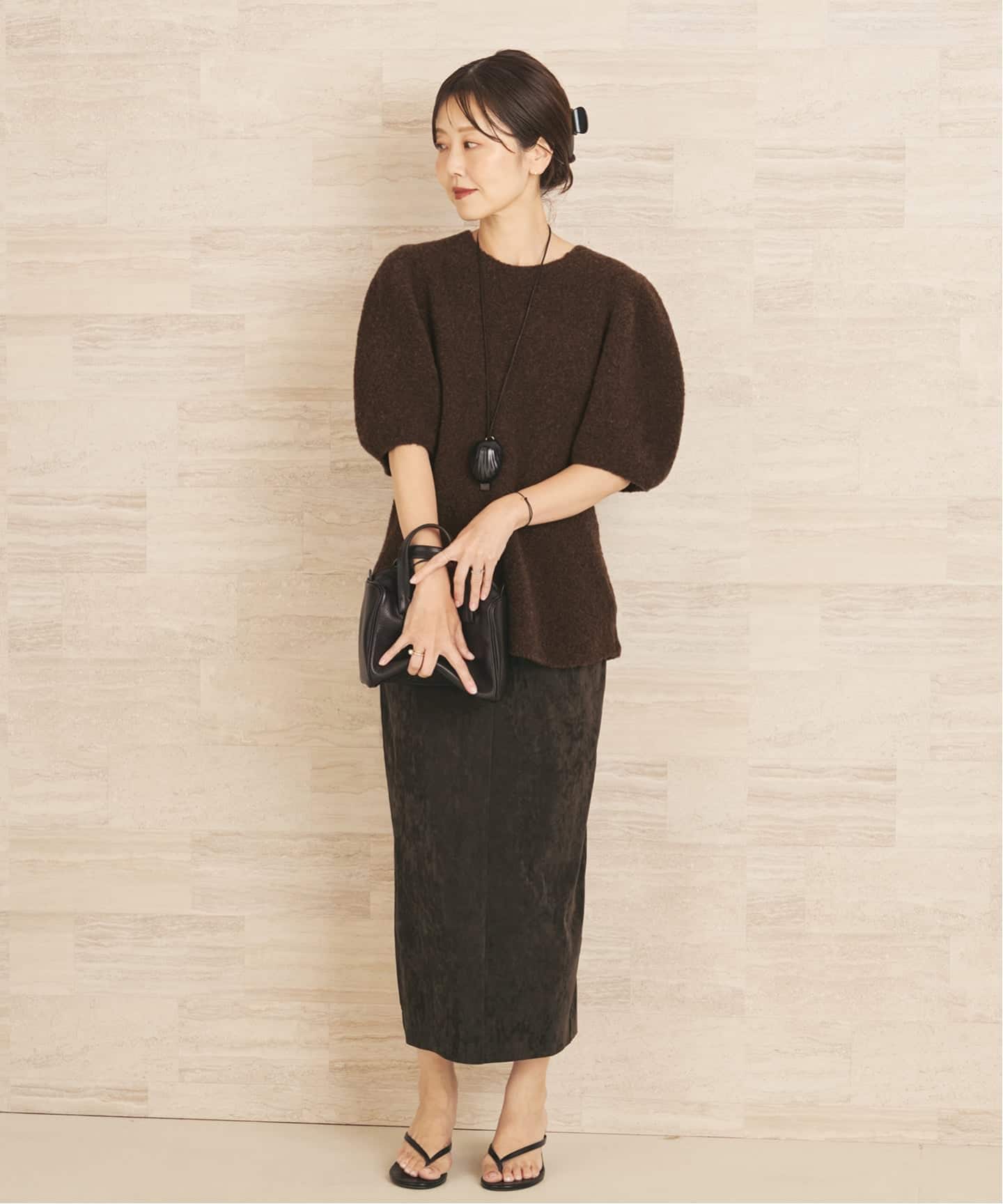suede like jersey tightスカート（ロング・マキシ丈スカート）｜Plage