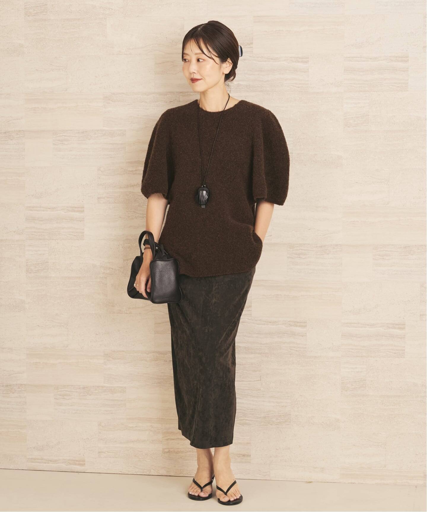 suede like jersey tightスカート（ロング・マキシ丈スカート）｜Plage
