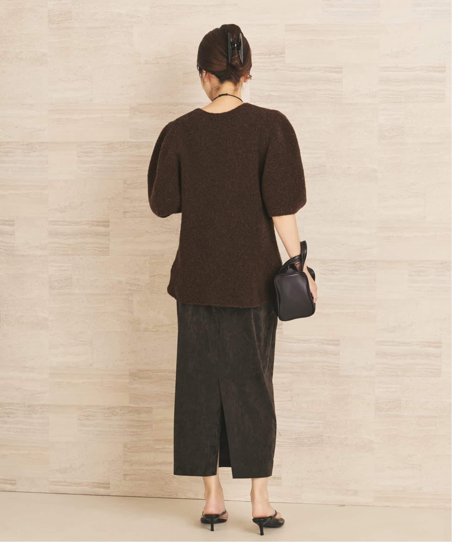 suede like jersey tightスカート（ロング・マキシ丈スカート）｜Plage