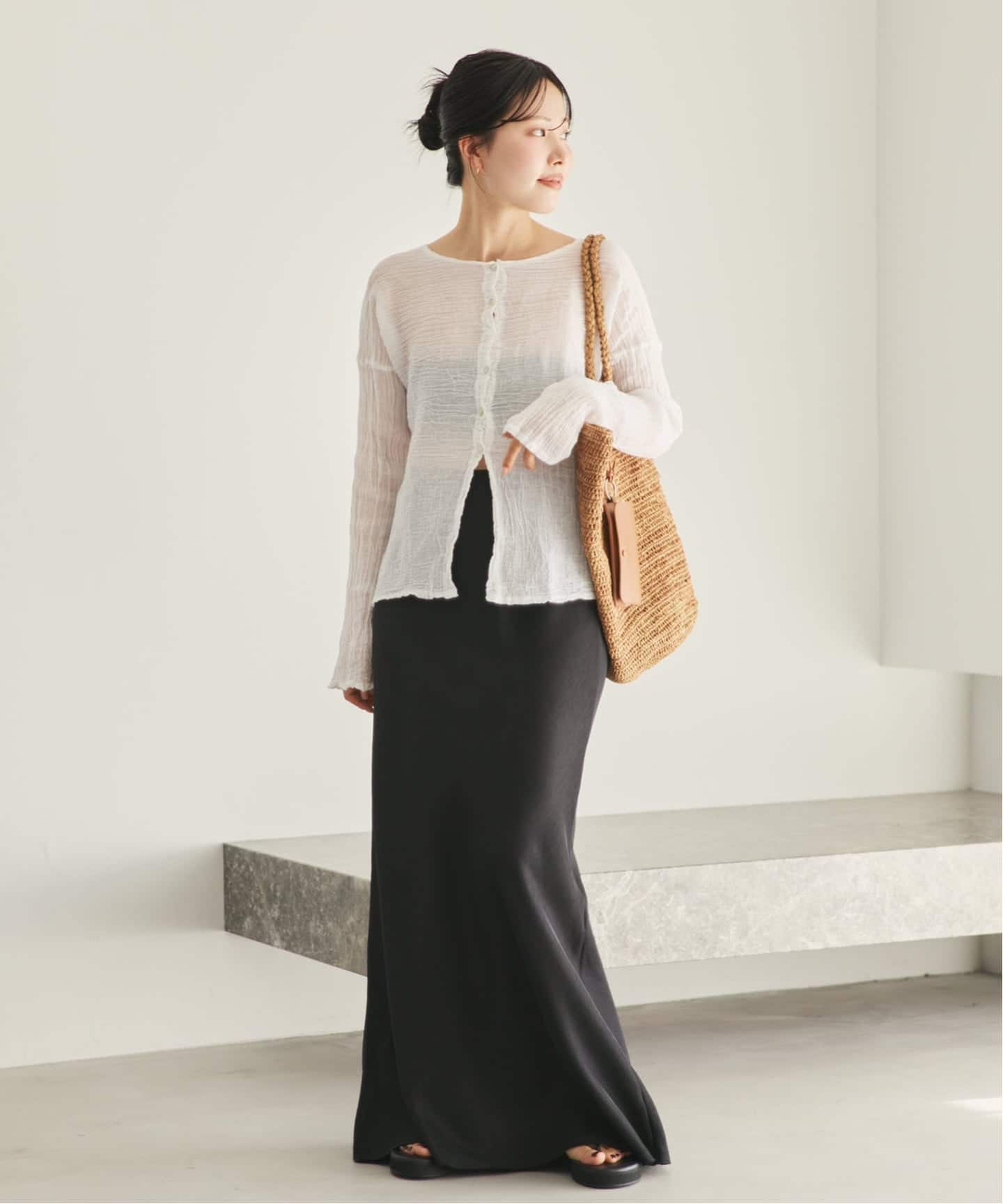 ちー　Plage　NOTHINGEVERYTHINGスカート NOTHINGEVERYTHING / ナッシングエブリシング 別注 SATIN MAXI