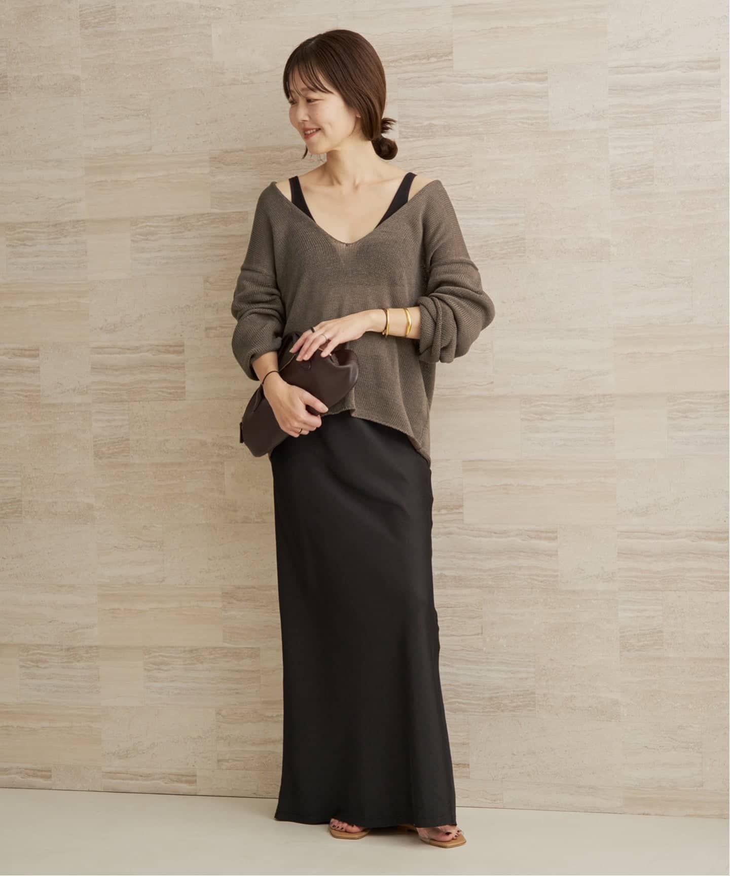 ちー　Plage　NOTHINGEVERYTHINGスカート NOTHINGEVERYTHING / ナッシングエブリシング 別注 SATIN MAXI