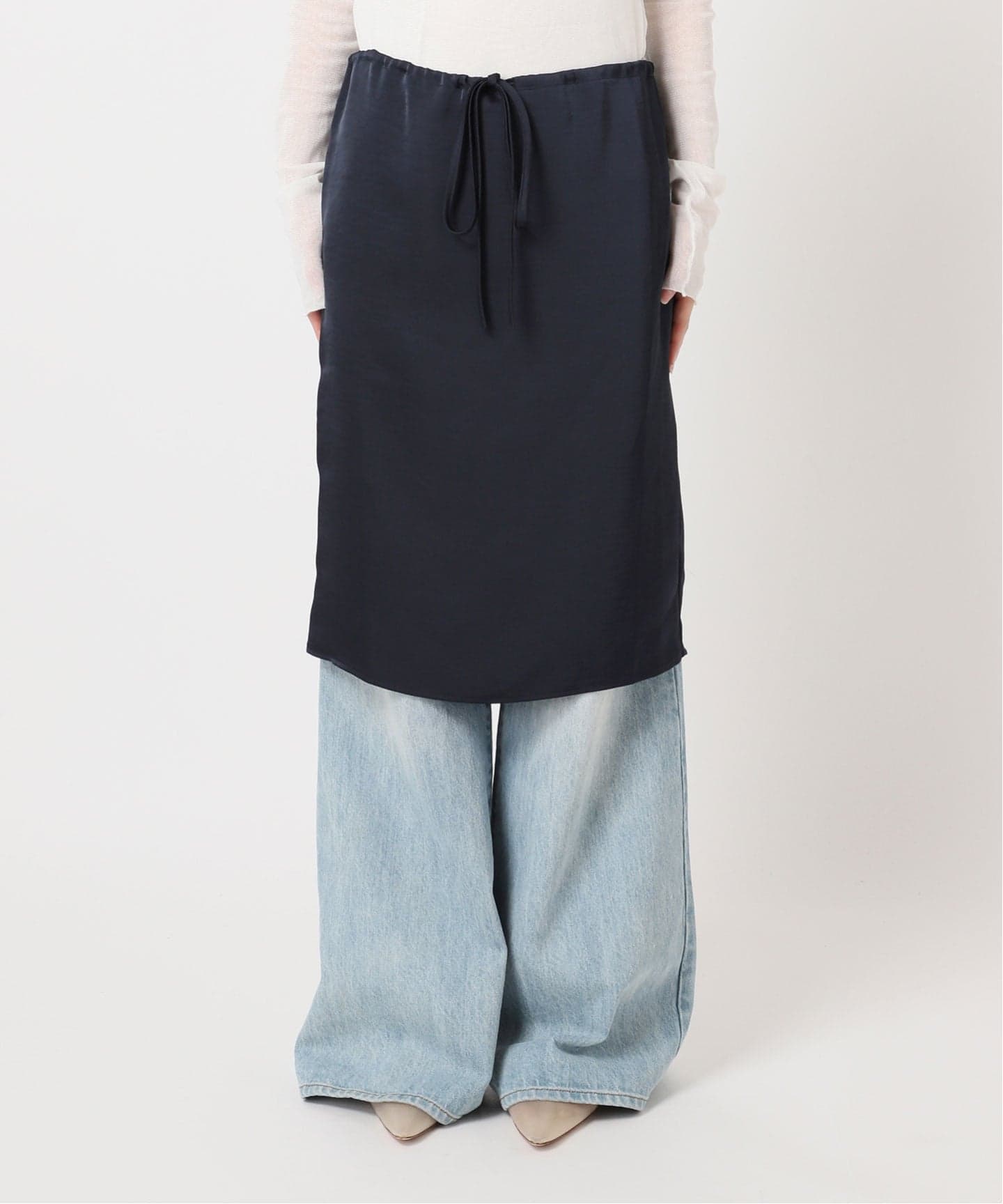 【plage】e / ル 別注 SATIN MIDI スカート⭐︎プラージュ le / ル 別注 SATIN MIDI スカート（ひざ丈スカート）｜Plage