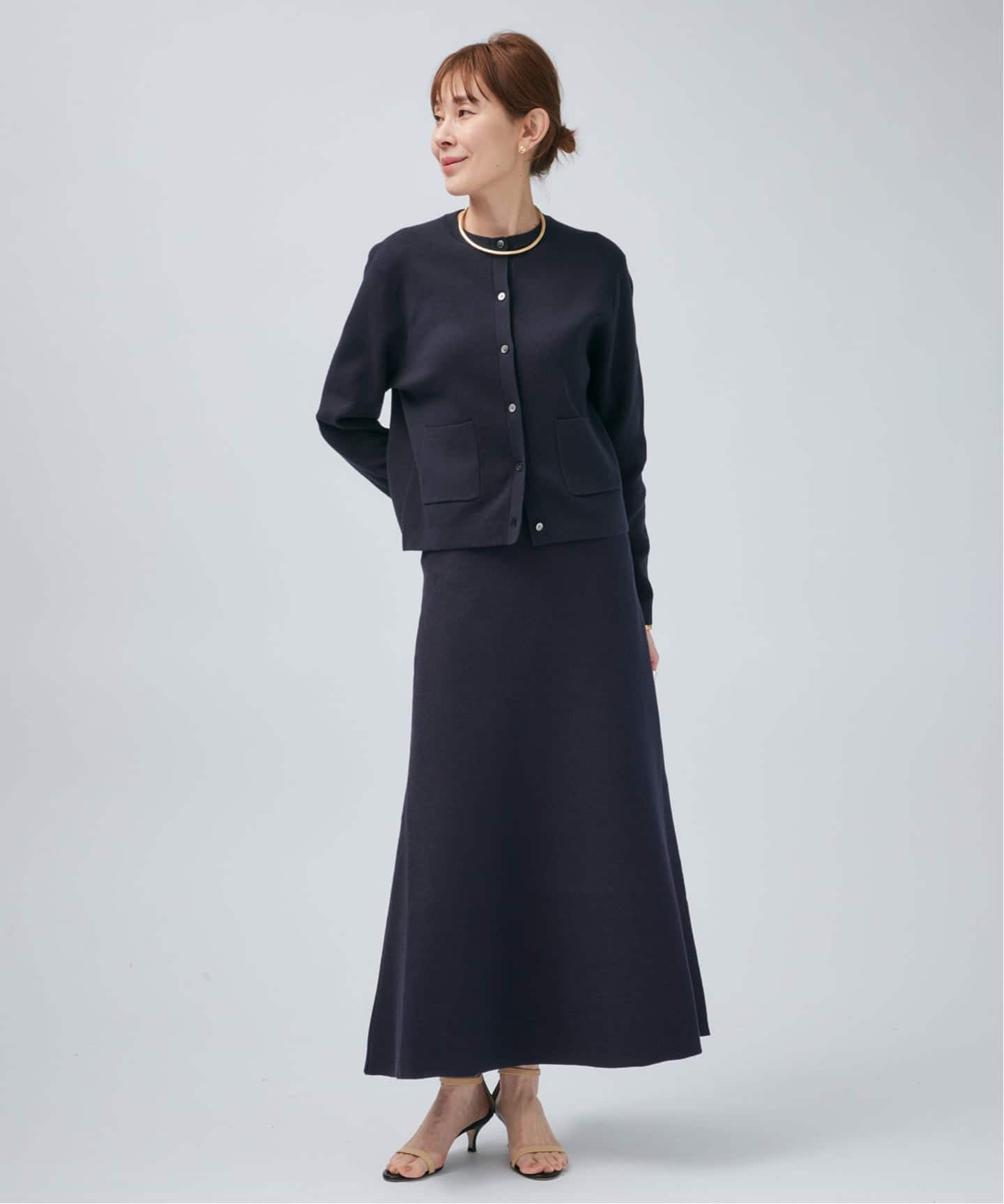 ダンボールニットフレアスカート（ロング・マキシ丈スカート