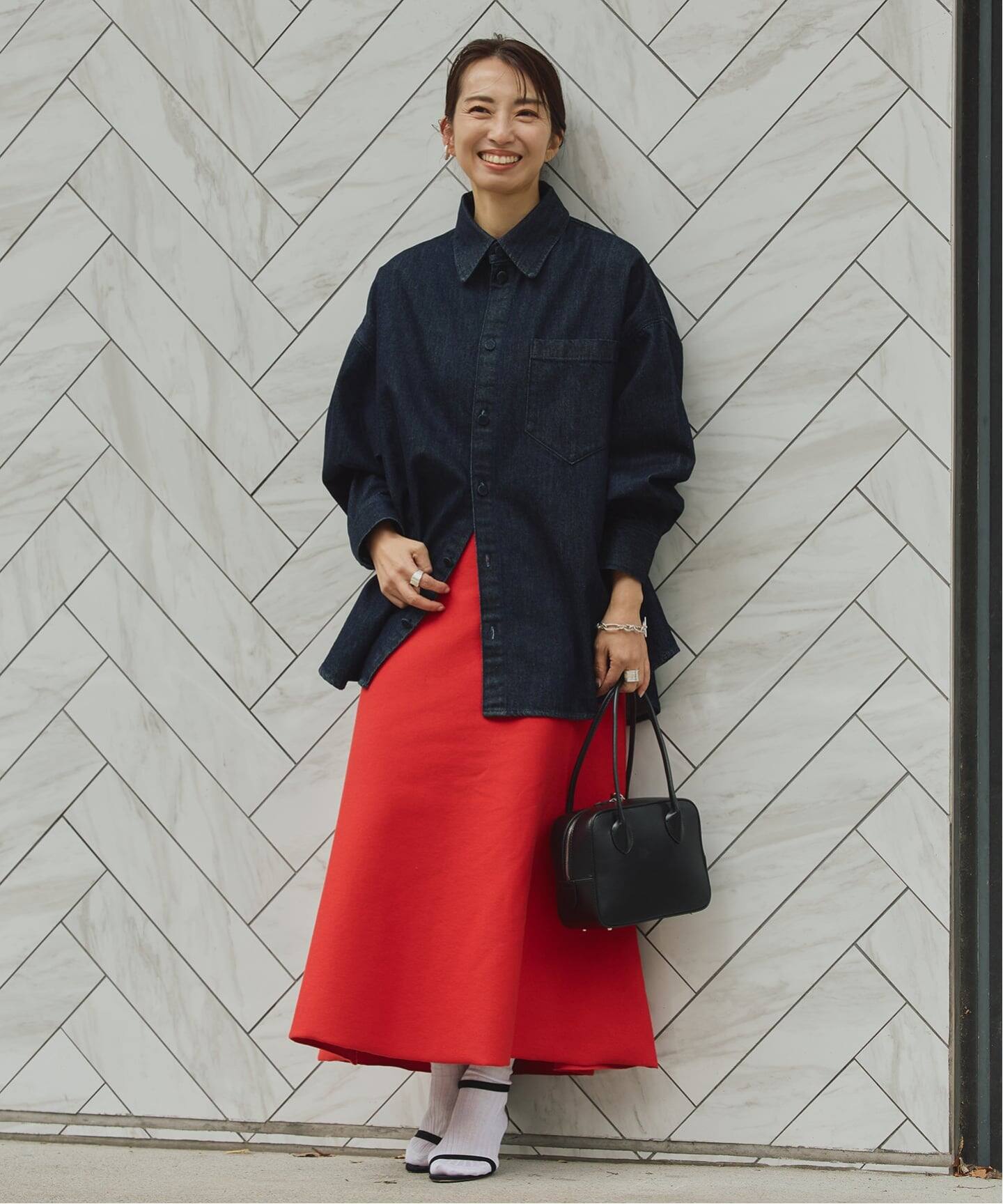 ダンボールニットフレアスカート（ロング・マキシ丈スカート