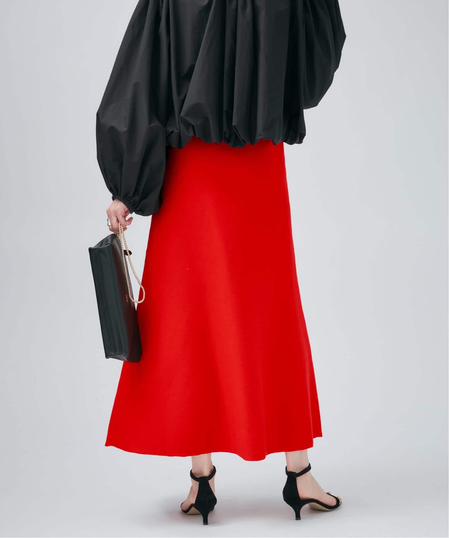 ダンボールニットフレアスカート（ロング・マキシ丈スカート