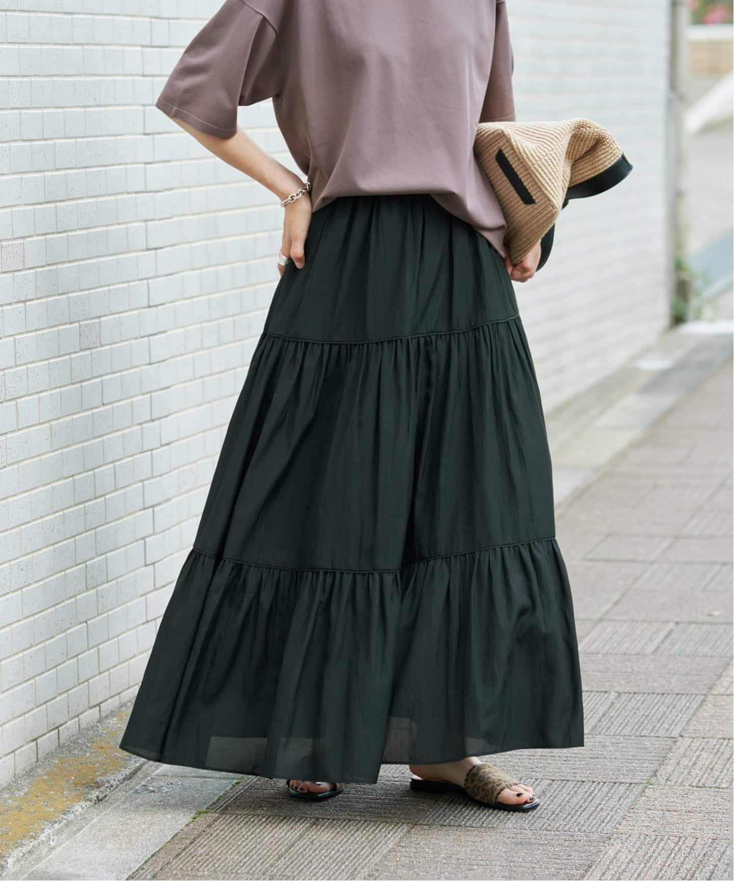 イエナ vermeil par IENA ドットロングスカート　40 Airy ティアードスカート（ロング・マキシ丈スカート）｜VERMEIL par