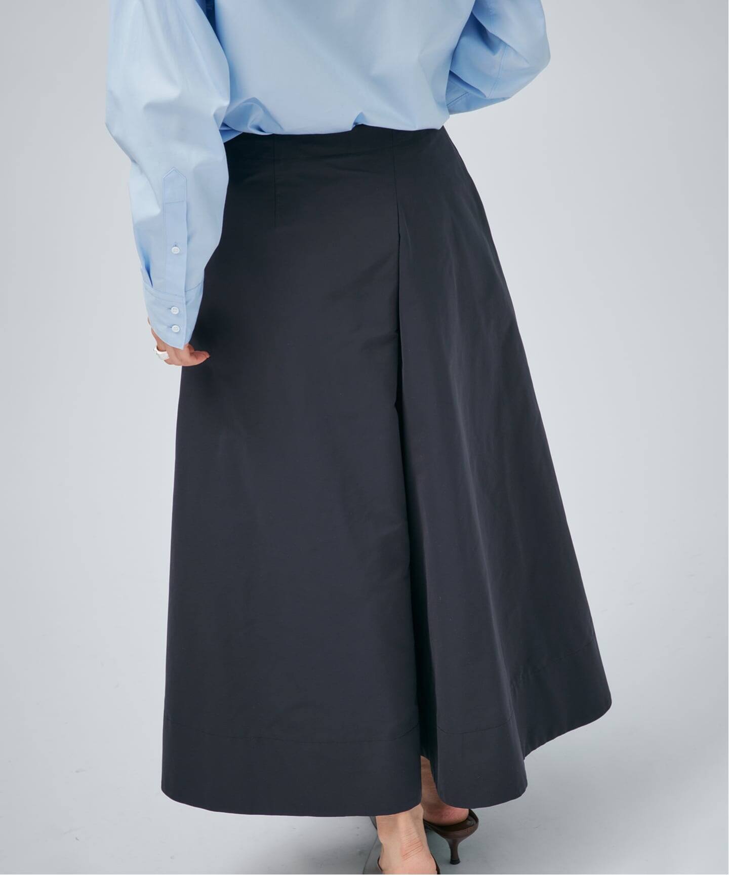 【未使用タグ付】Maison IENA CALMER カルメールスカートネイビー 予約》タフタタックスカート（その他スカート）｜VERMEIL par iena