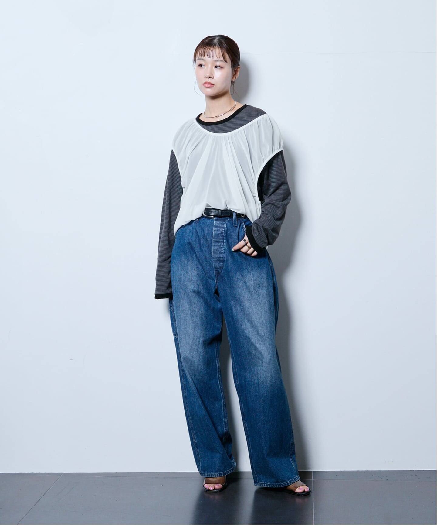 追加予約3》[THE MOOD]スラブボーダーロングTシャツ（Tシャツ