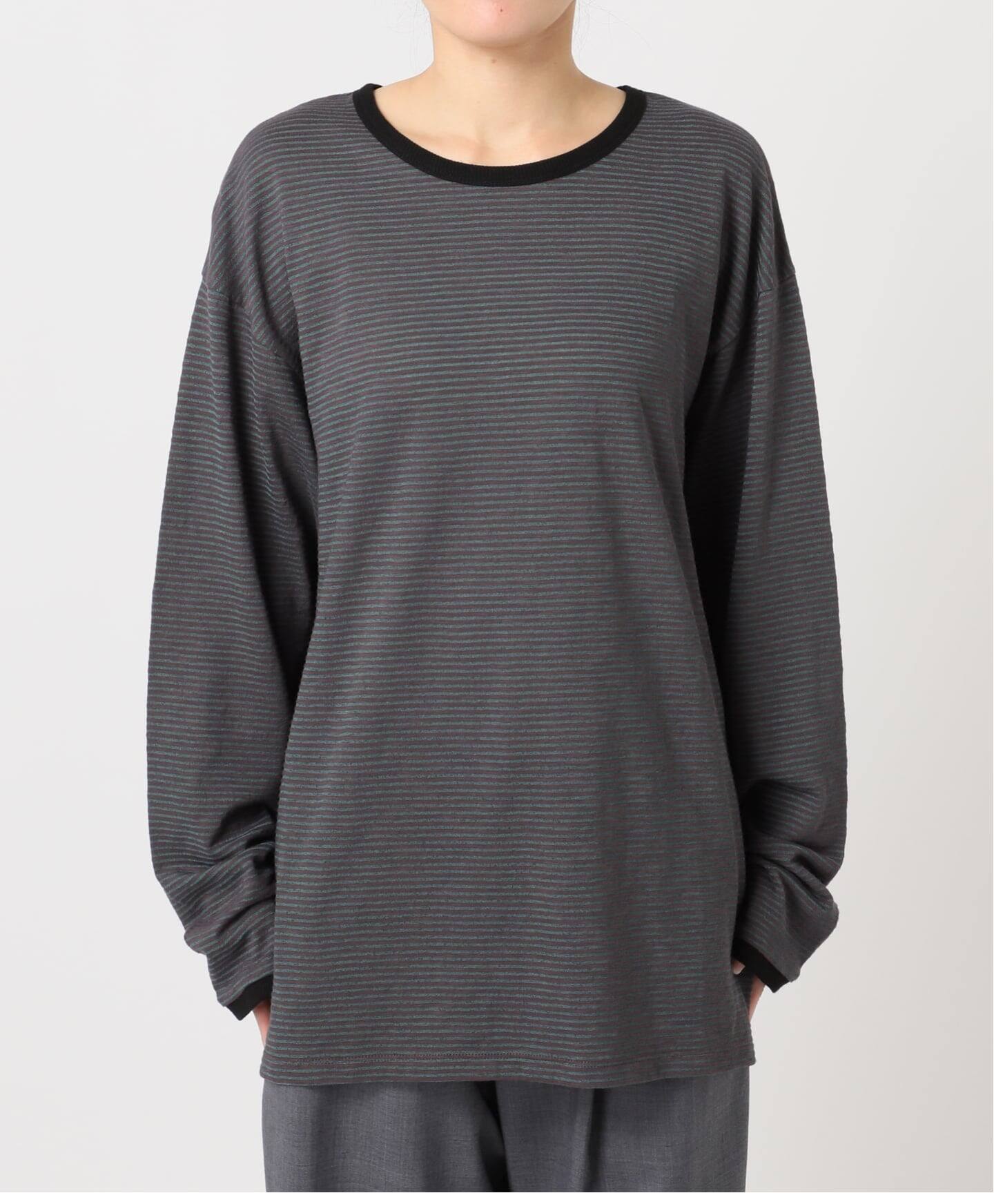 追加予約3》[THE MOOD]スラブボーダーロングTシャツ（Tシャツ