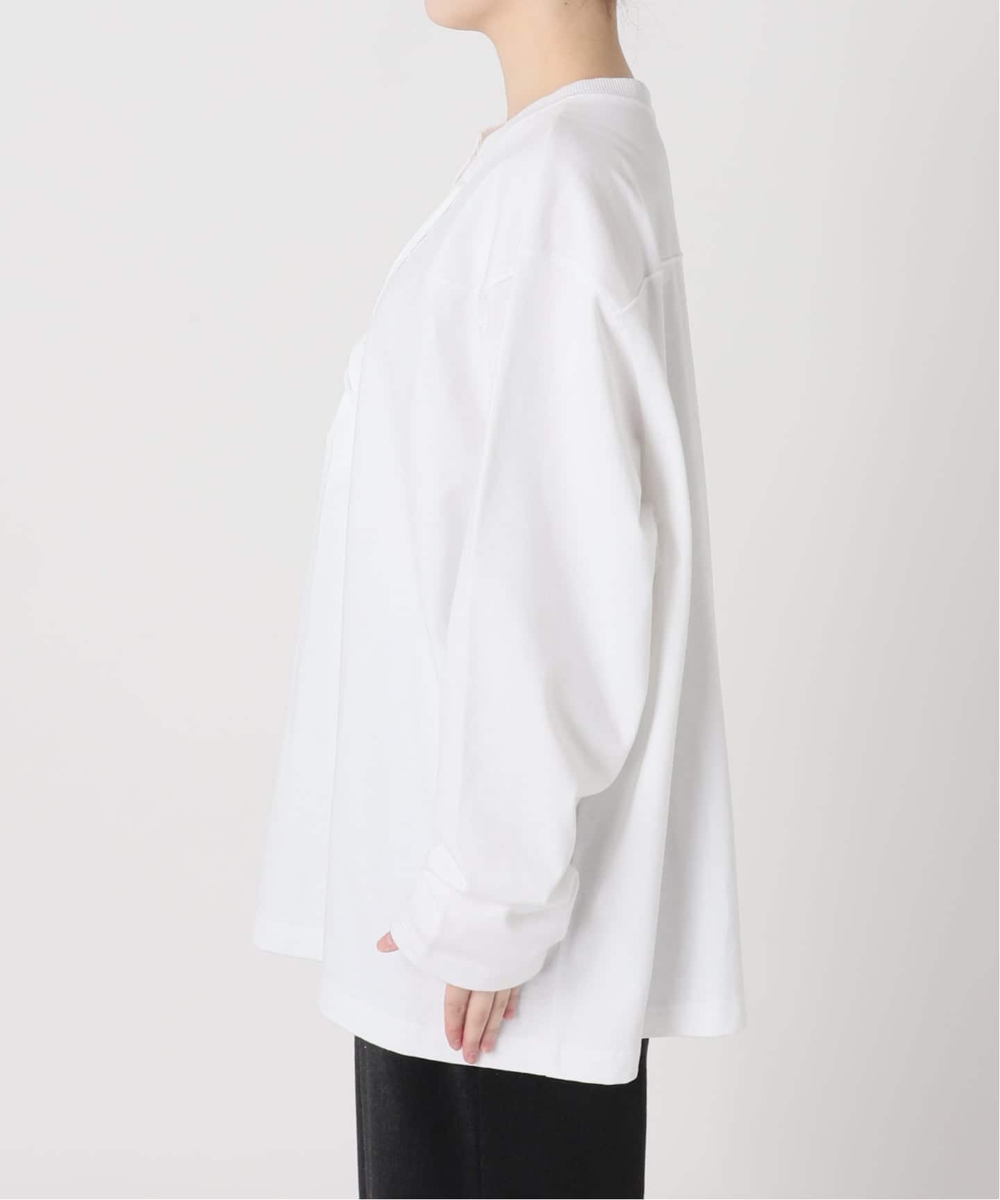 THE MOOD]レースアップロングTシャツ（Tシャツ／カットソー
