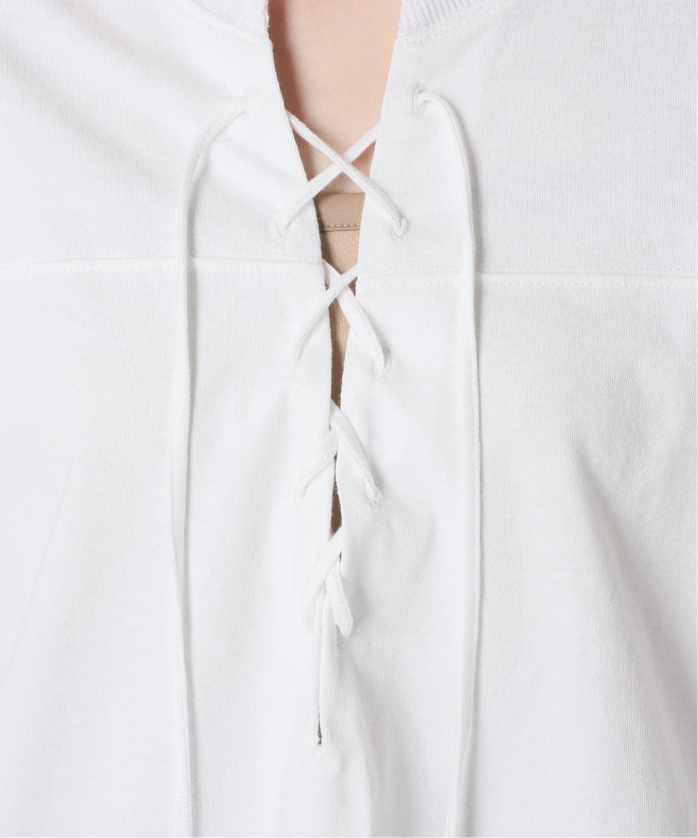 THE MOOD]レースアップロングTシャツ（Tシャツ／カットソー