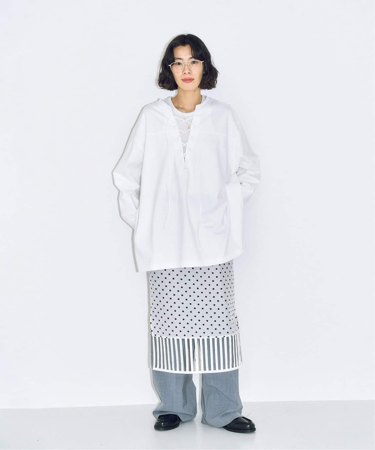 追加予約2》[THE MOOD]レースアップロングTシャツ（Tシャツ