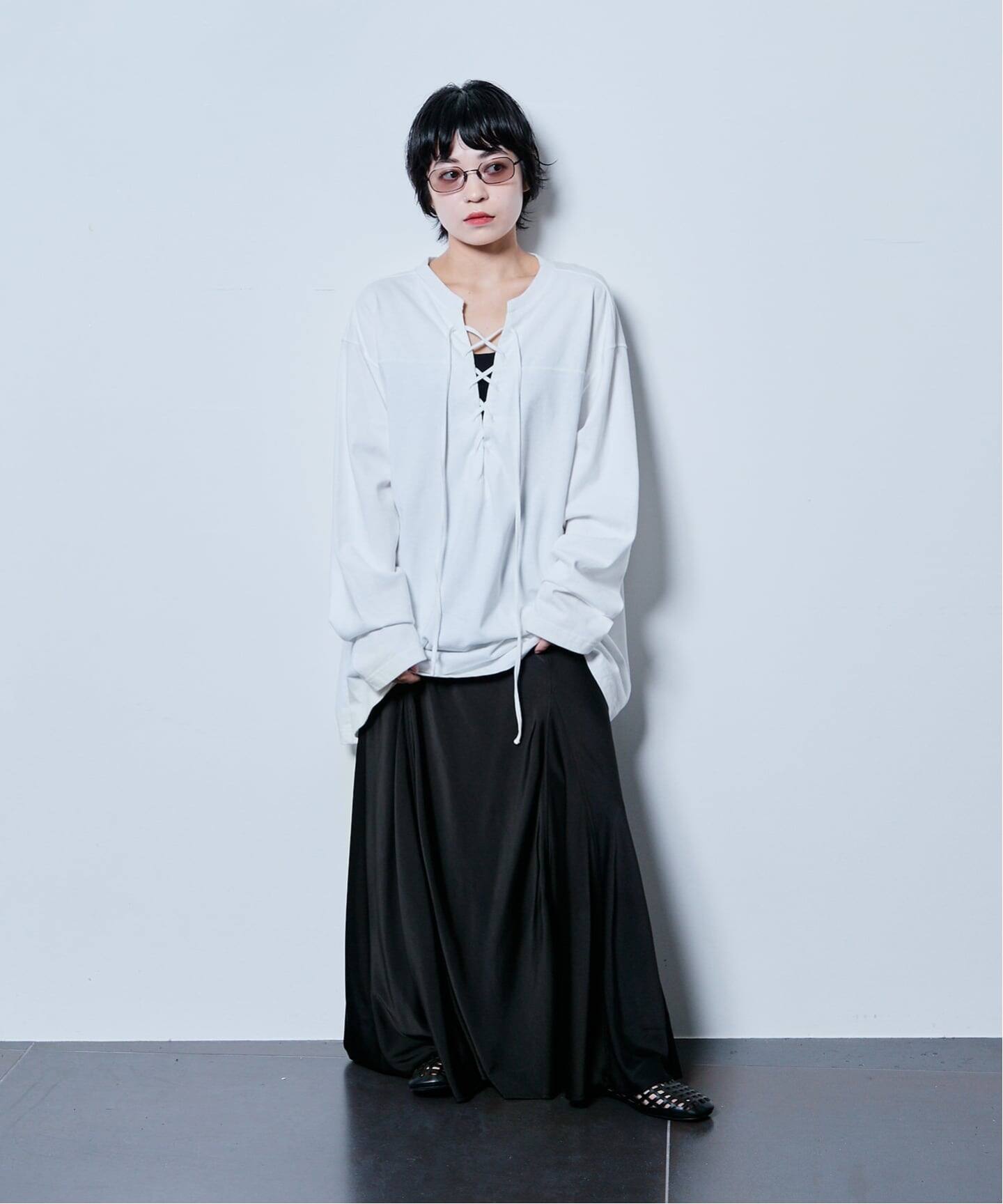 追加予約2》[THE MOOD]レースアップロングTシャツ（Tシャツ
