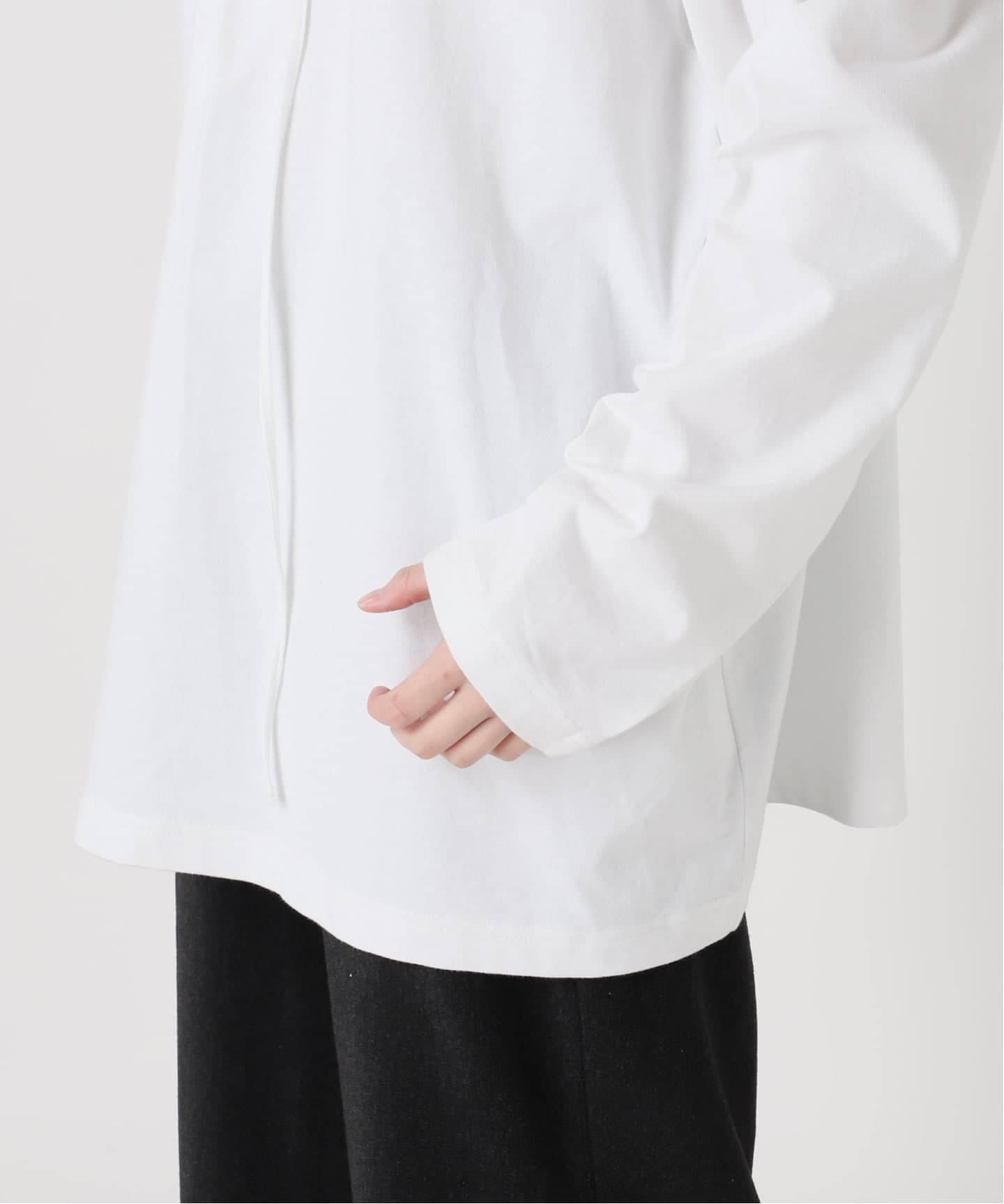 追加2》[THE MOOD]レースアップロングTシャツ（Tシャツ／カットソー