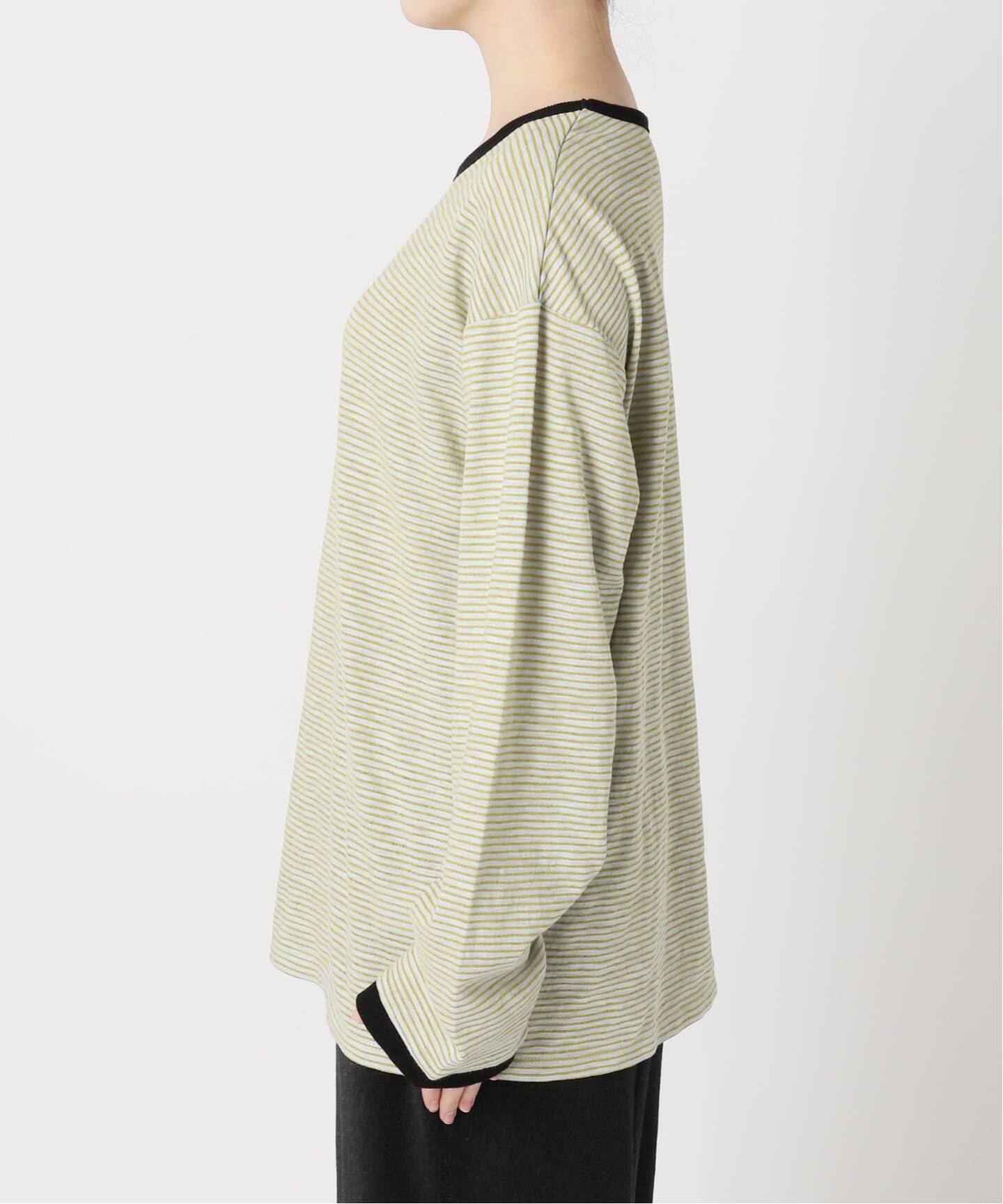THE MOOD]スラブボーダーロングTシャツ（Tシャツ／カットソー