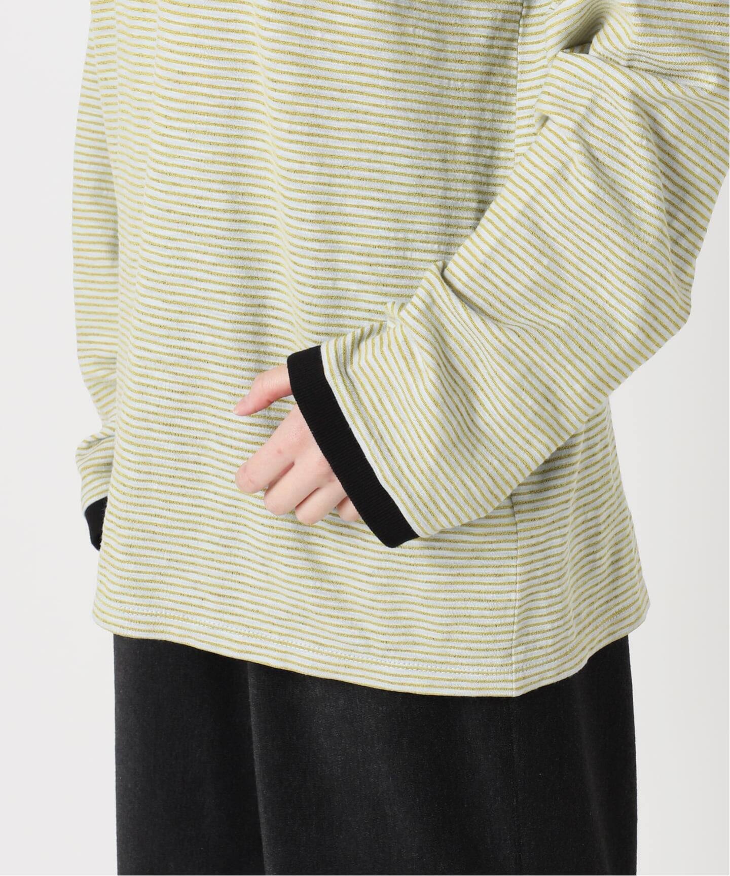 THE MOOD]スラブボーダーロングTシャツ（Tシャツ／カットソー