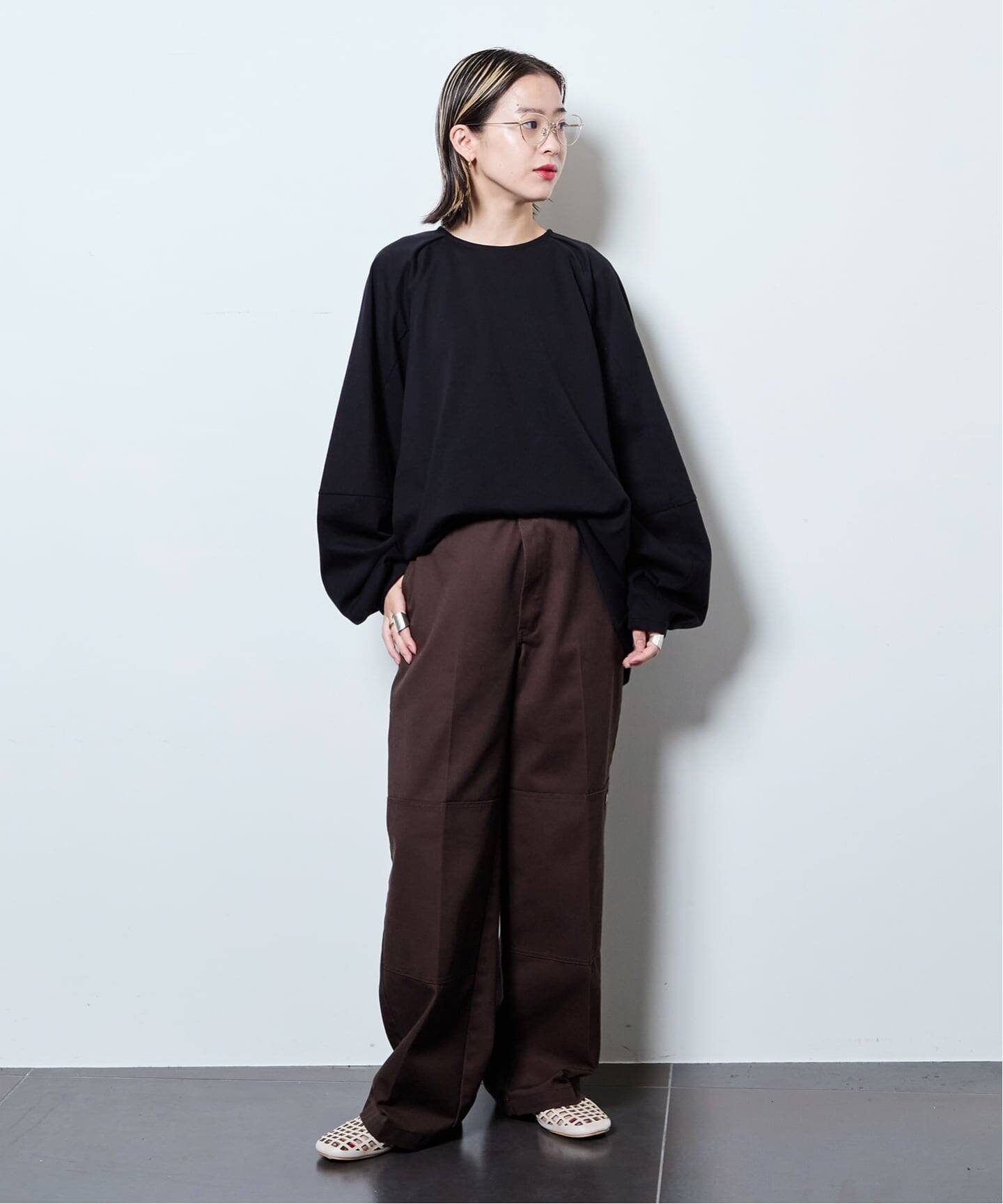 予約》[THE MOOD] パフスリーブ ロンTEE：カットソー（Tシャツ
