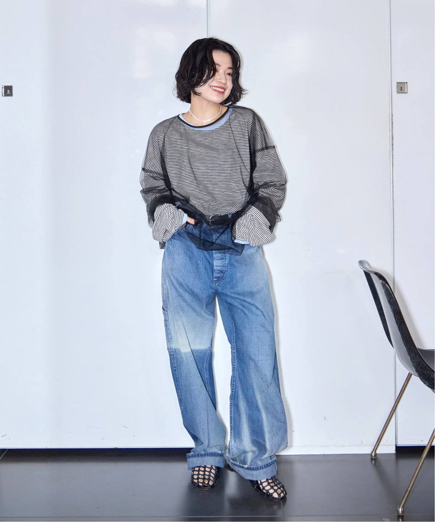 追加》[THE MOOD]スラブボーダーロングTシャツ（Tシャツ／カットソー