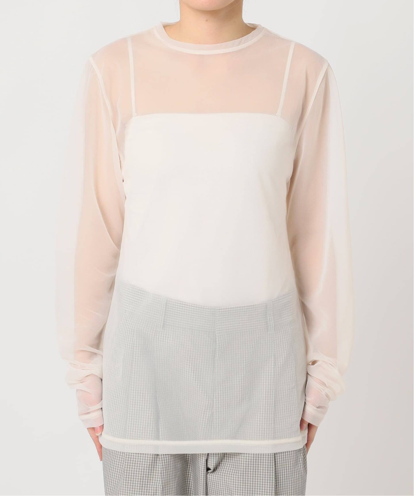 SHEER LONG SLEEVE：カットソー Mesa Sheer Long Sleeve Tee - Navy – The Frankie Shop