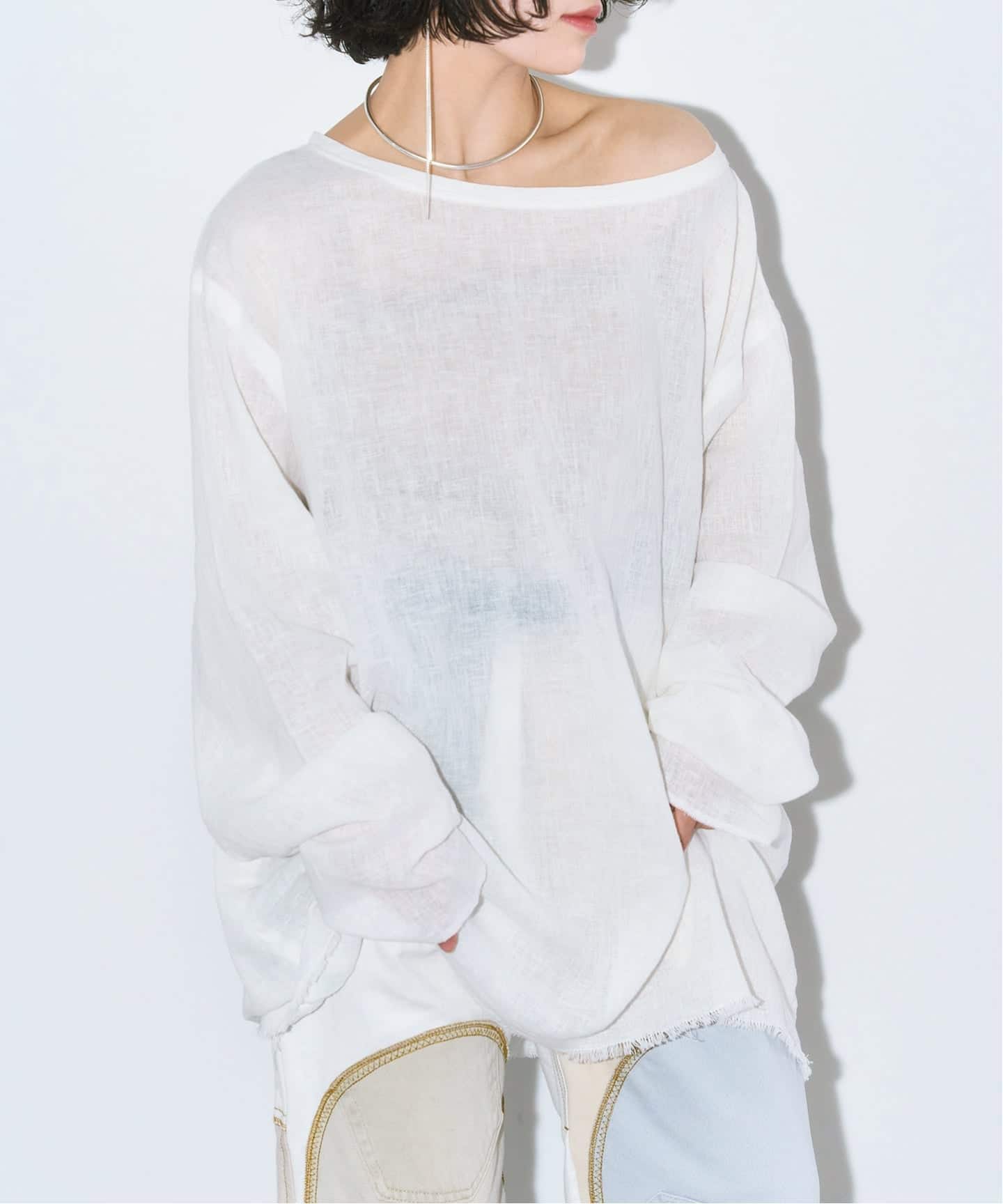 追加2》ASA/C BIO WASH PULLOVER：ブラウス（Tシャツ／カットソー