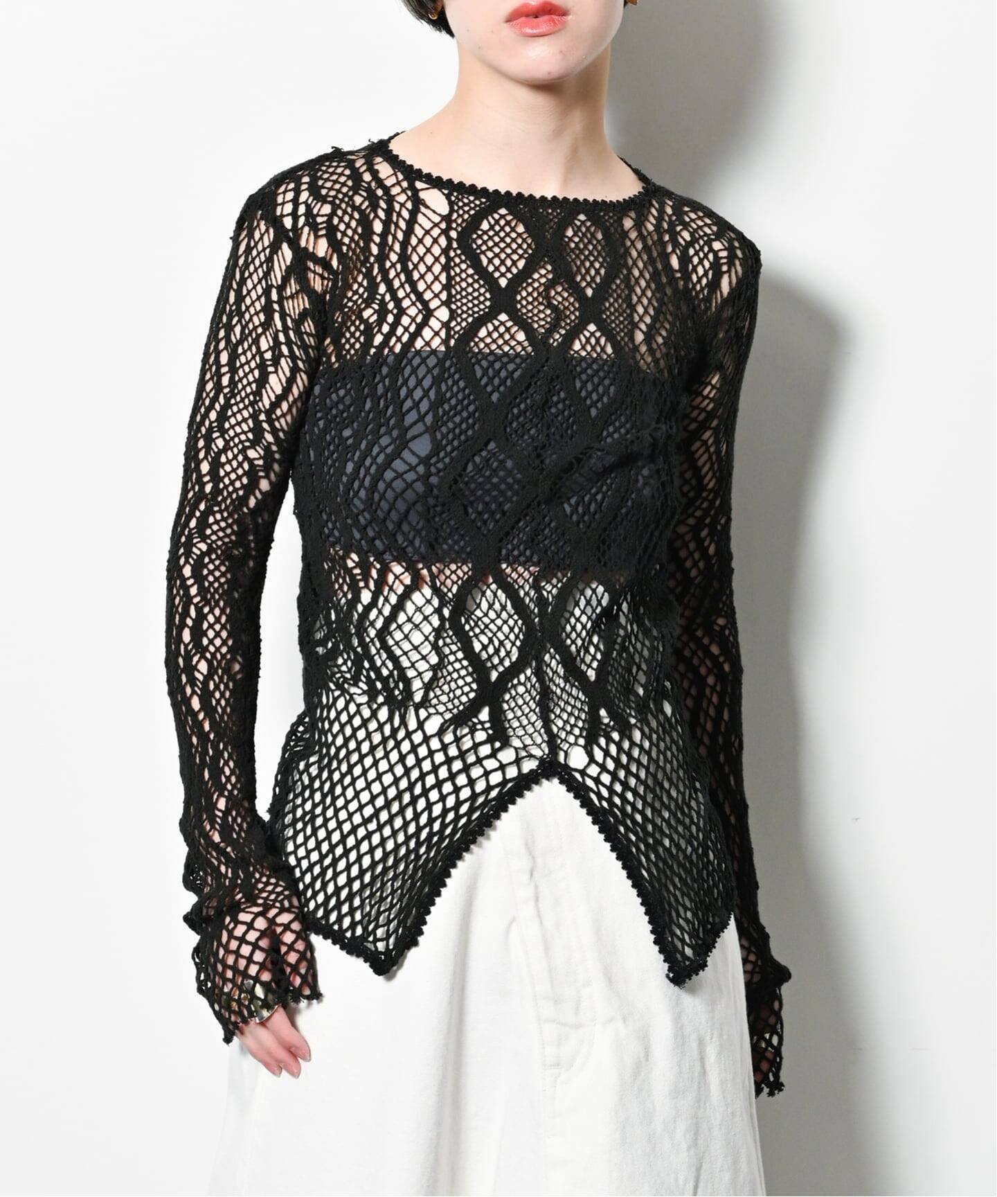 追加》EUCHRONIA 別注 LACE LONG SLEEVE 2：カットソー（Tシャツ