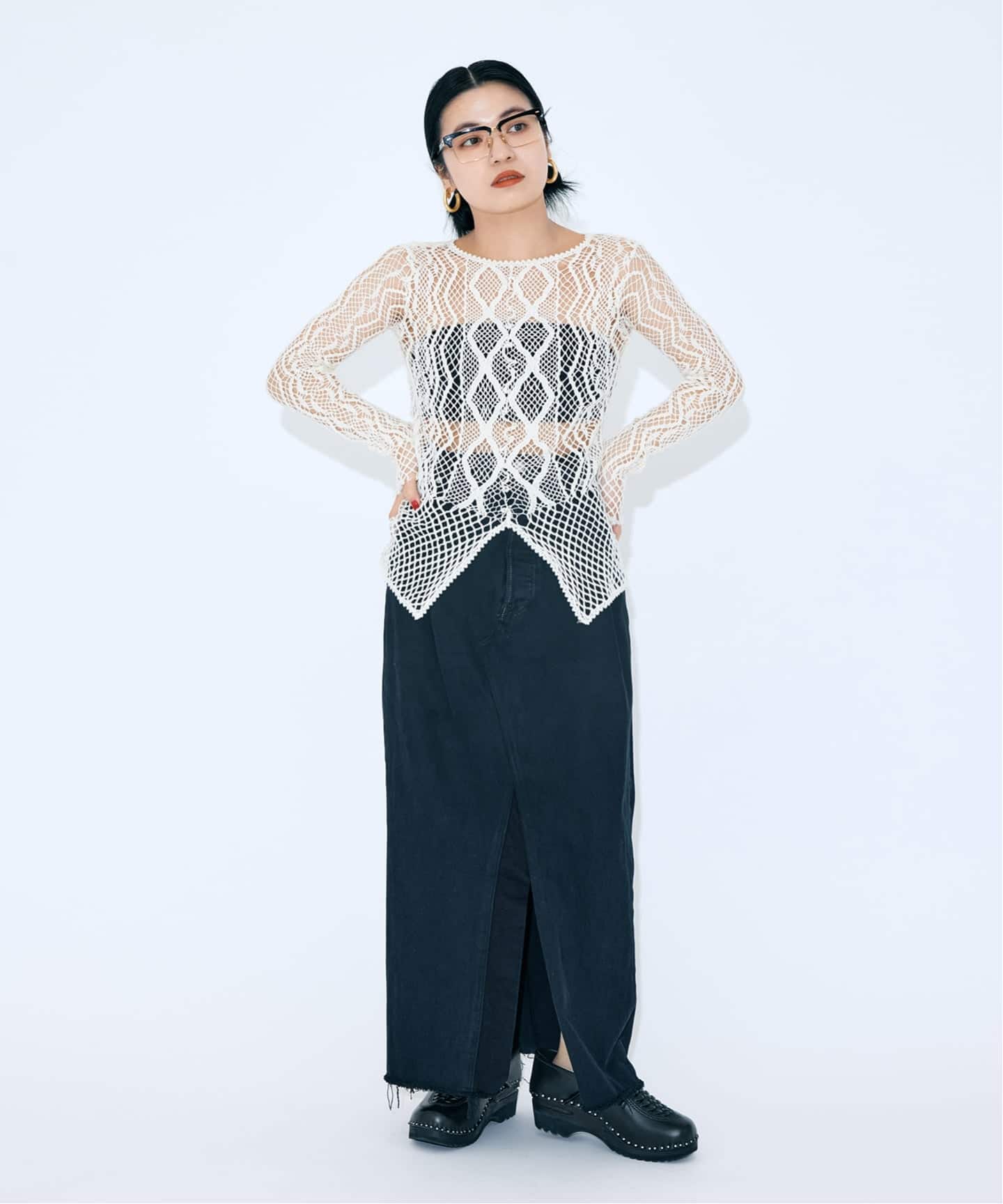 追加予約》EUCHRONIA 別注 LACE LONG SLEEVE 2：カットソー（Tシャツ