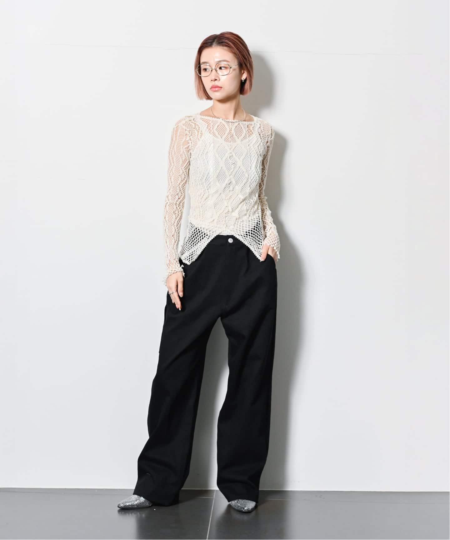 追加》EUCHRONIA 別注 LACE LONG SLEEVE 2：カットソー（Tシャツ