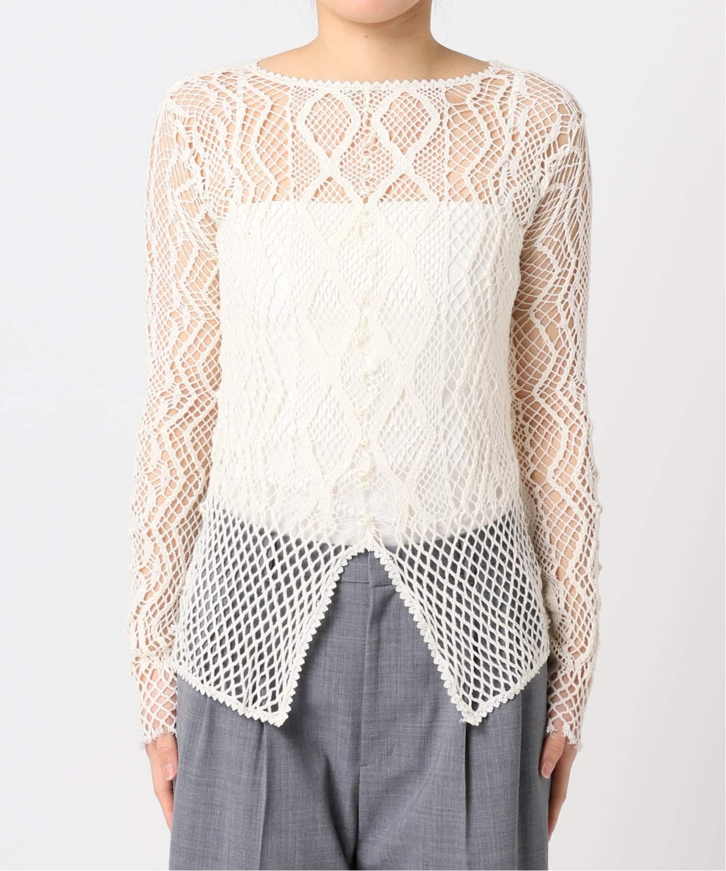追加》EUCHRONIA 別注 LACE LONG SLEEVE 2：カットソー（Tシャツ