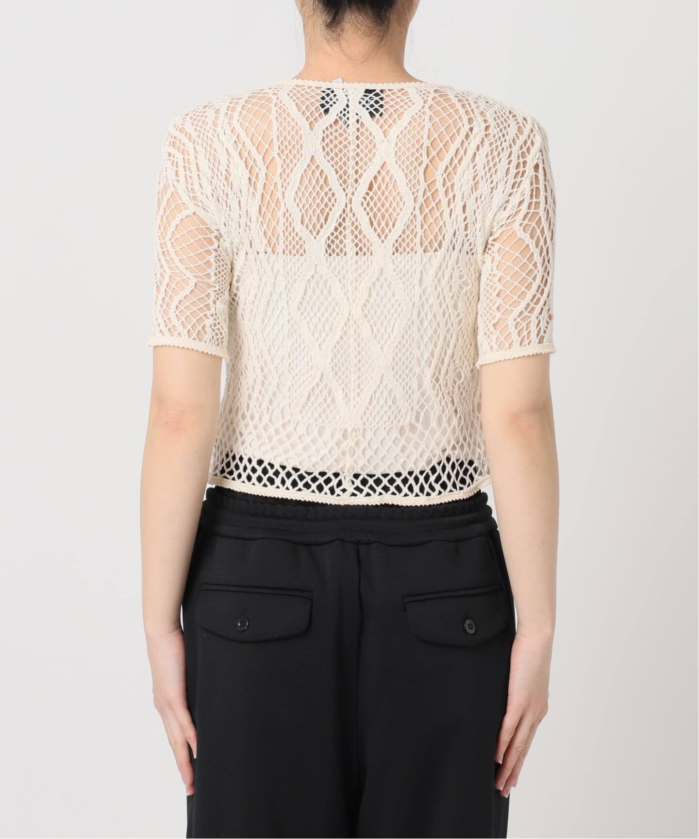 EUCHRONIA 別注 LACE SHORT SLEEVE 002250802：カットソー（Tシャツ
